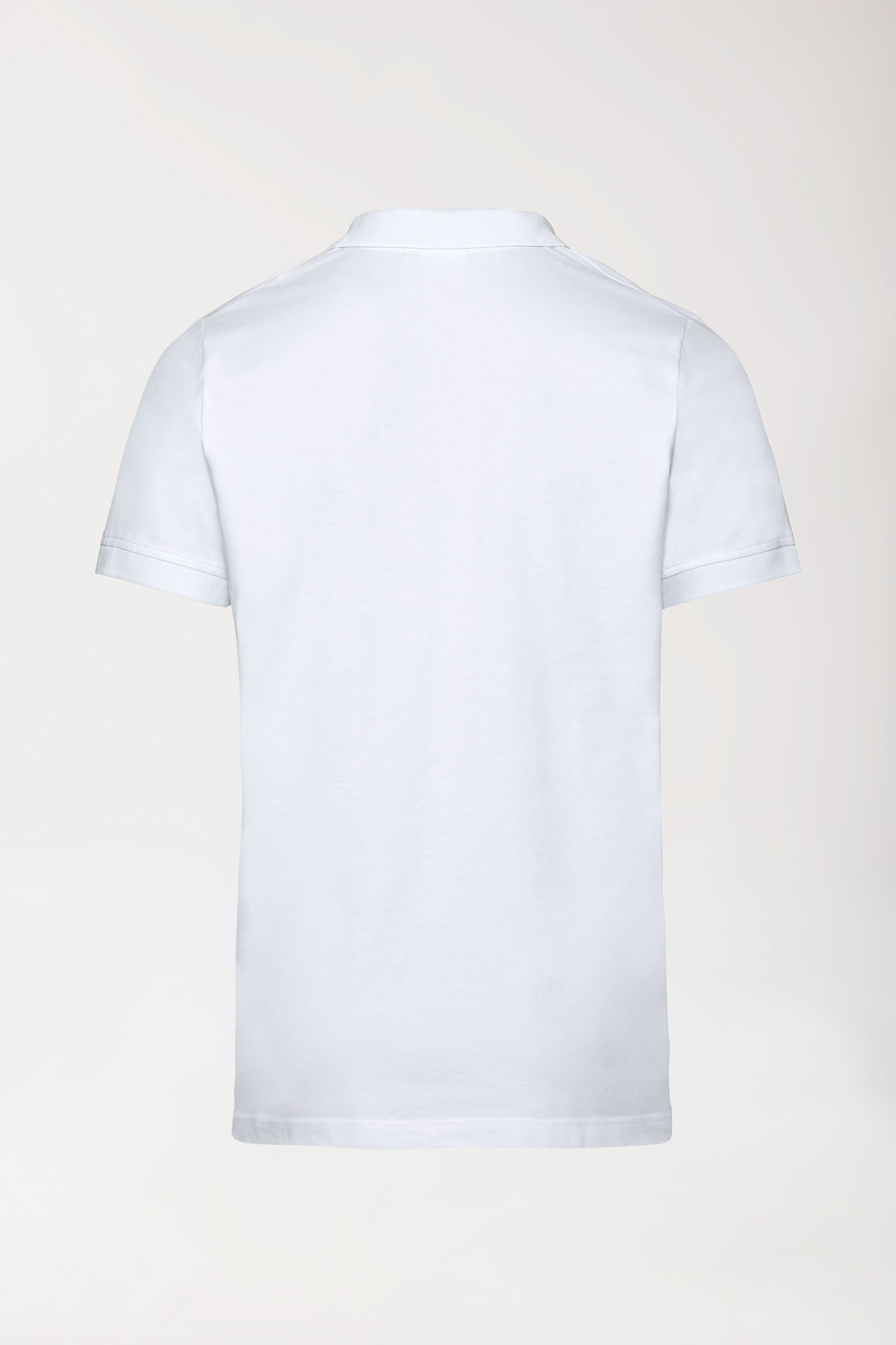 Stretch shirt heren - polokraag-knoopsluiting wit