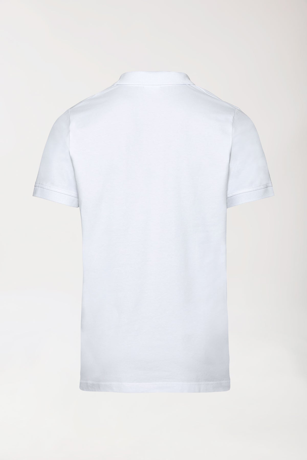 Stretch shirt heren - polokraag-knoopsluiting wit, Achterzijde view