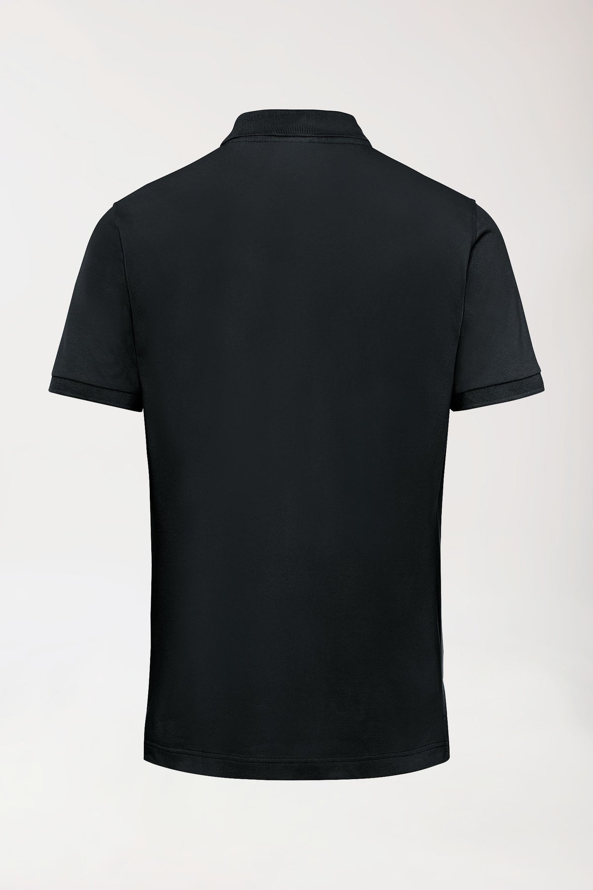Stretch shirt heren - polokraag zwart