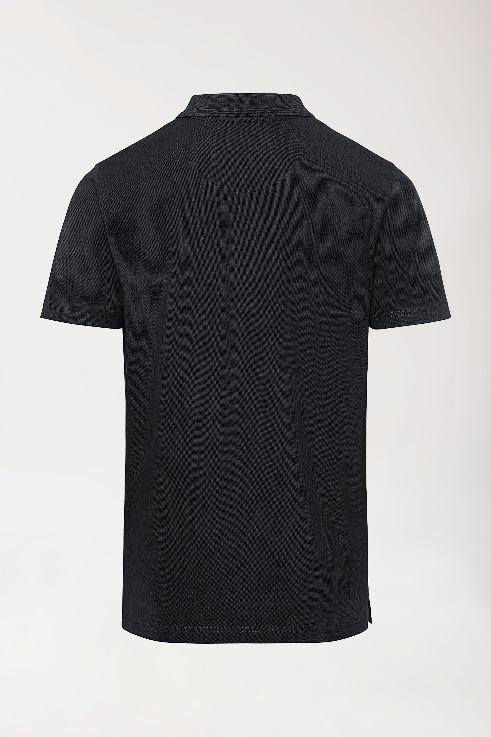 COMFY FLEX stretch shirt heren - polokraag zwart, Achterzijde view