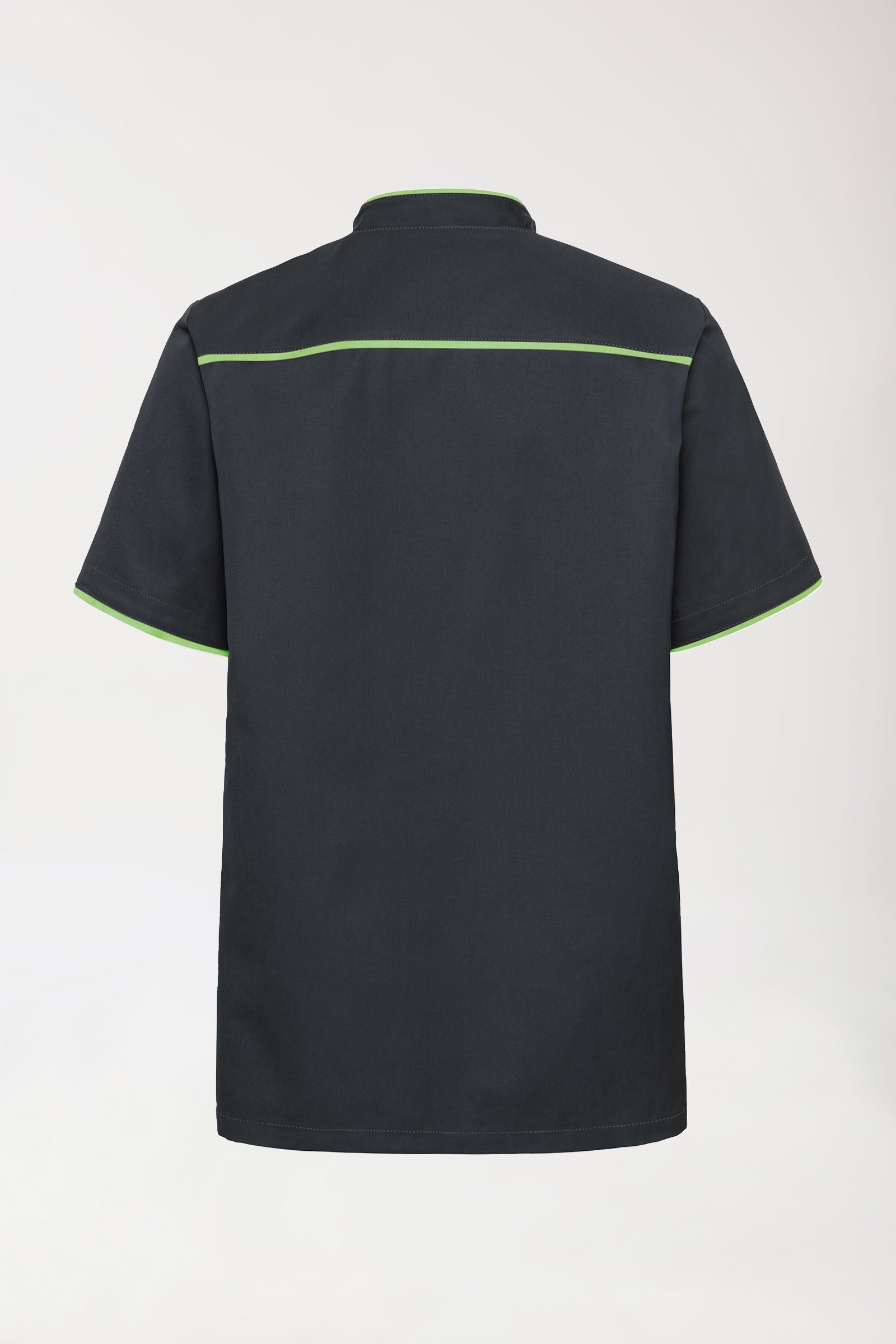 Beauty tuniek heren - met knoopsluiting antraciet/appelgroen
