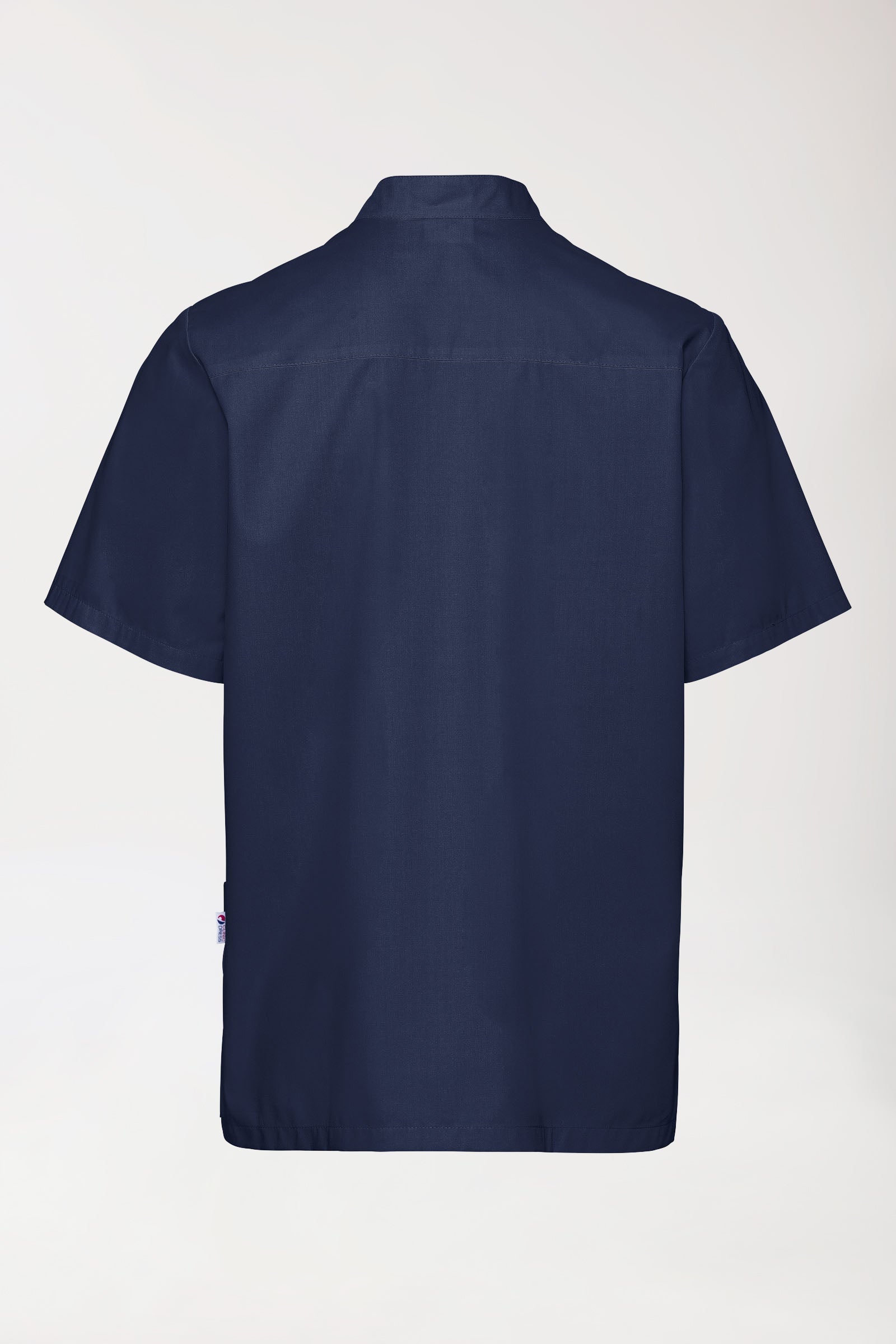 Stretch heren tuniek - met knoopsluiting navy, Achterzijde view