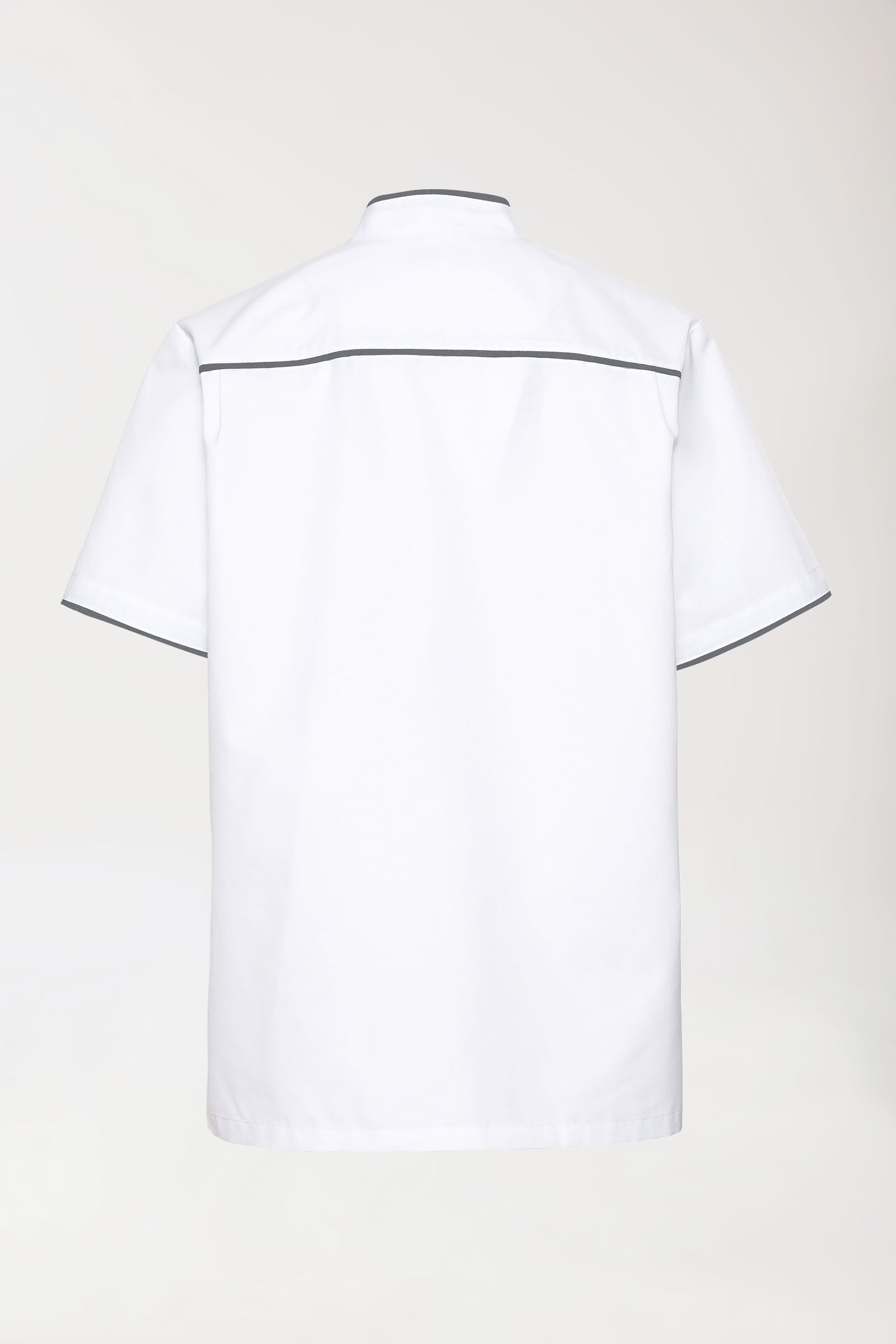 Beauty tuniek heren - met knoopsluiting wit/antraciet