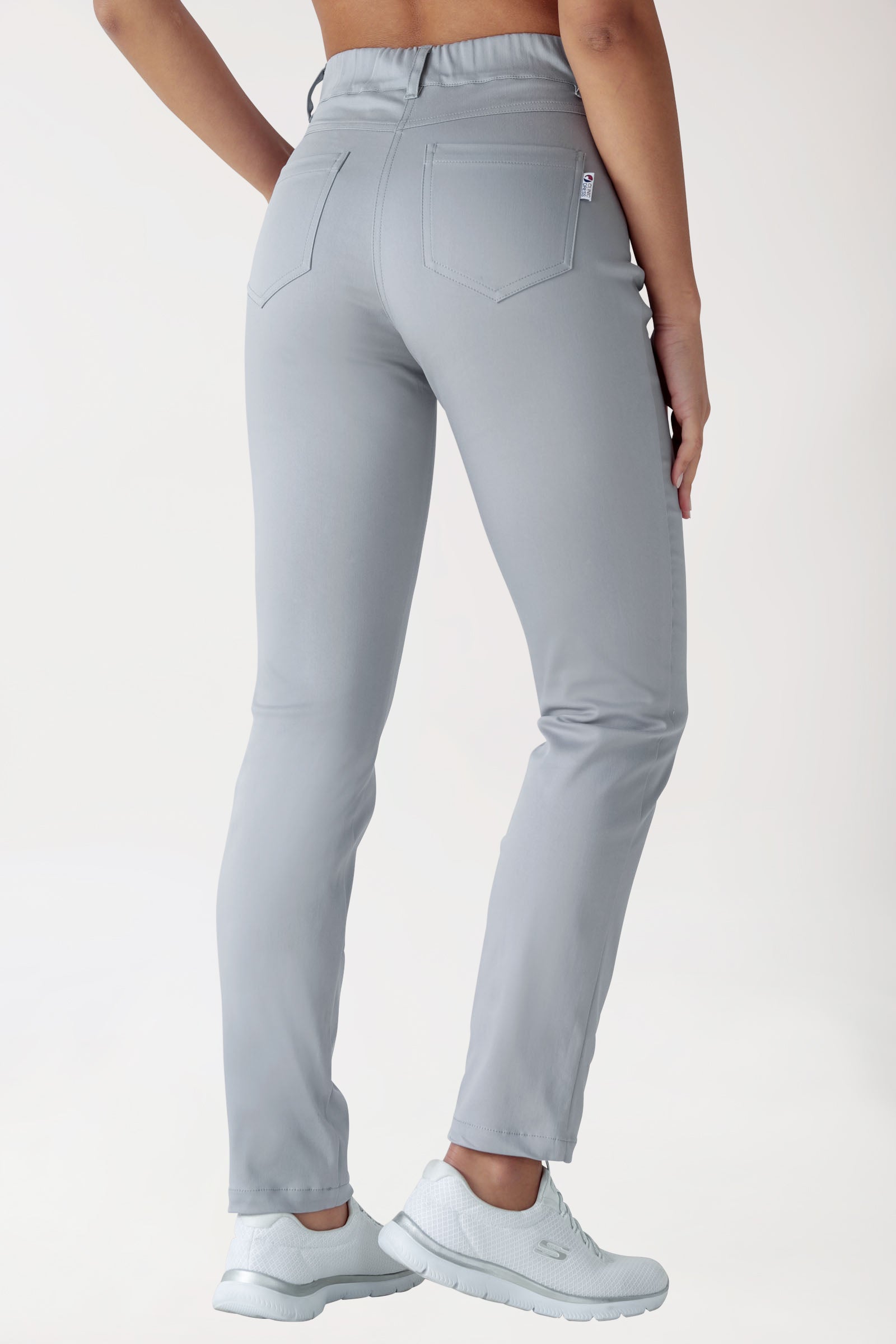 5-Pocket broek dames stretch - rechte pijp grijs