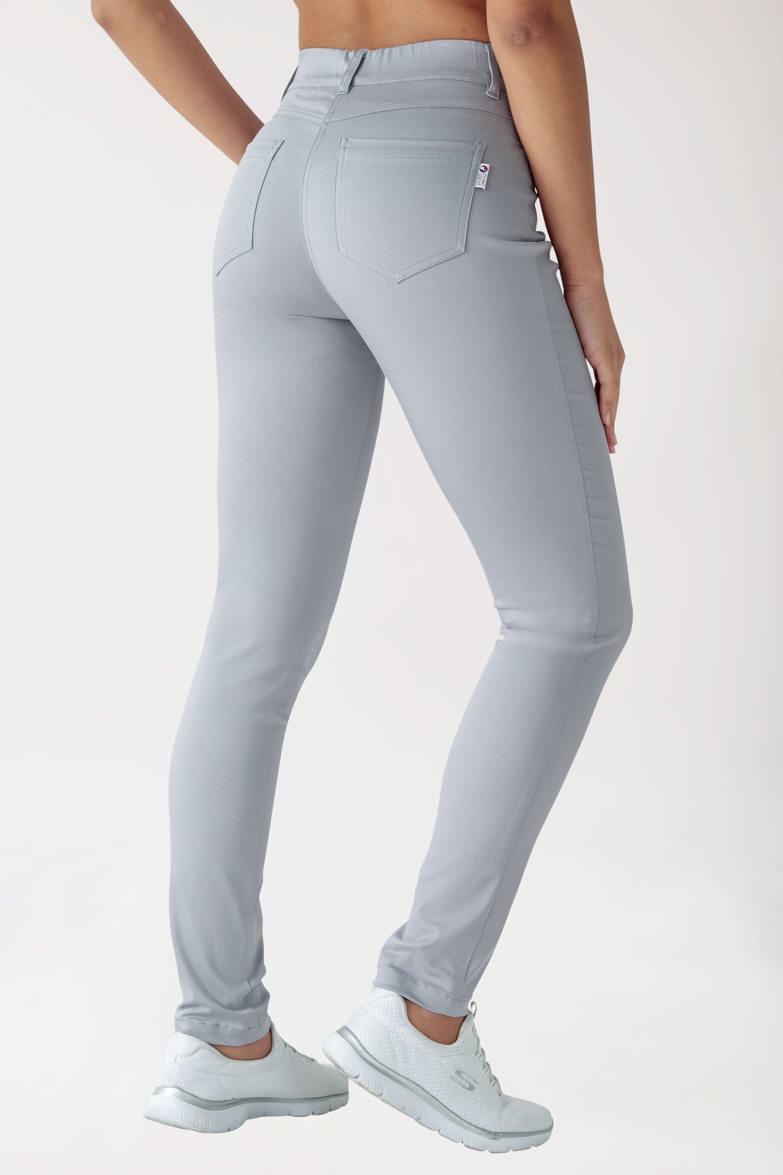 5-pocket broek dames - smalle pijp grijs