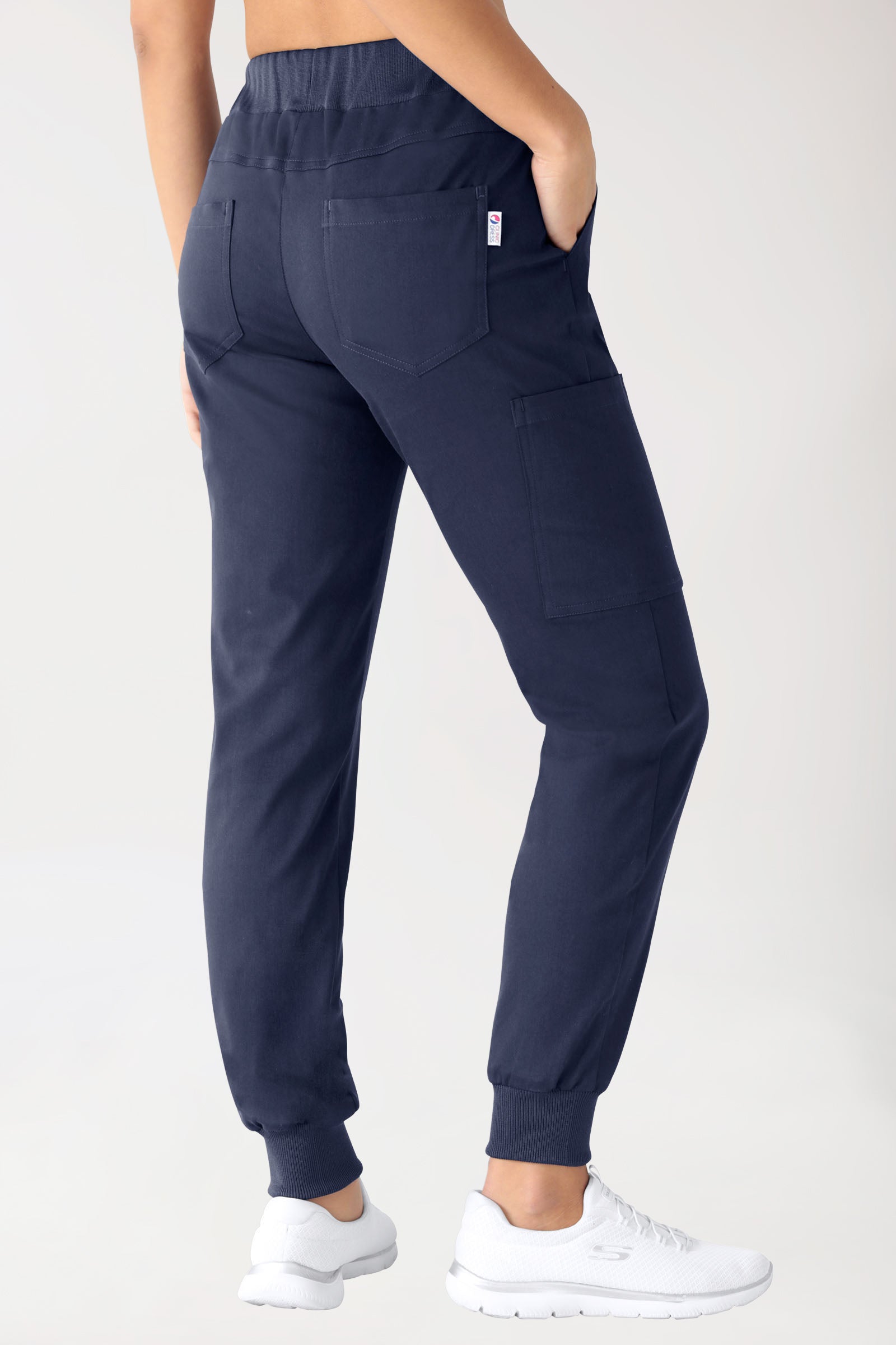 Stretch broek dames - jogpants navy