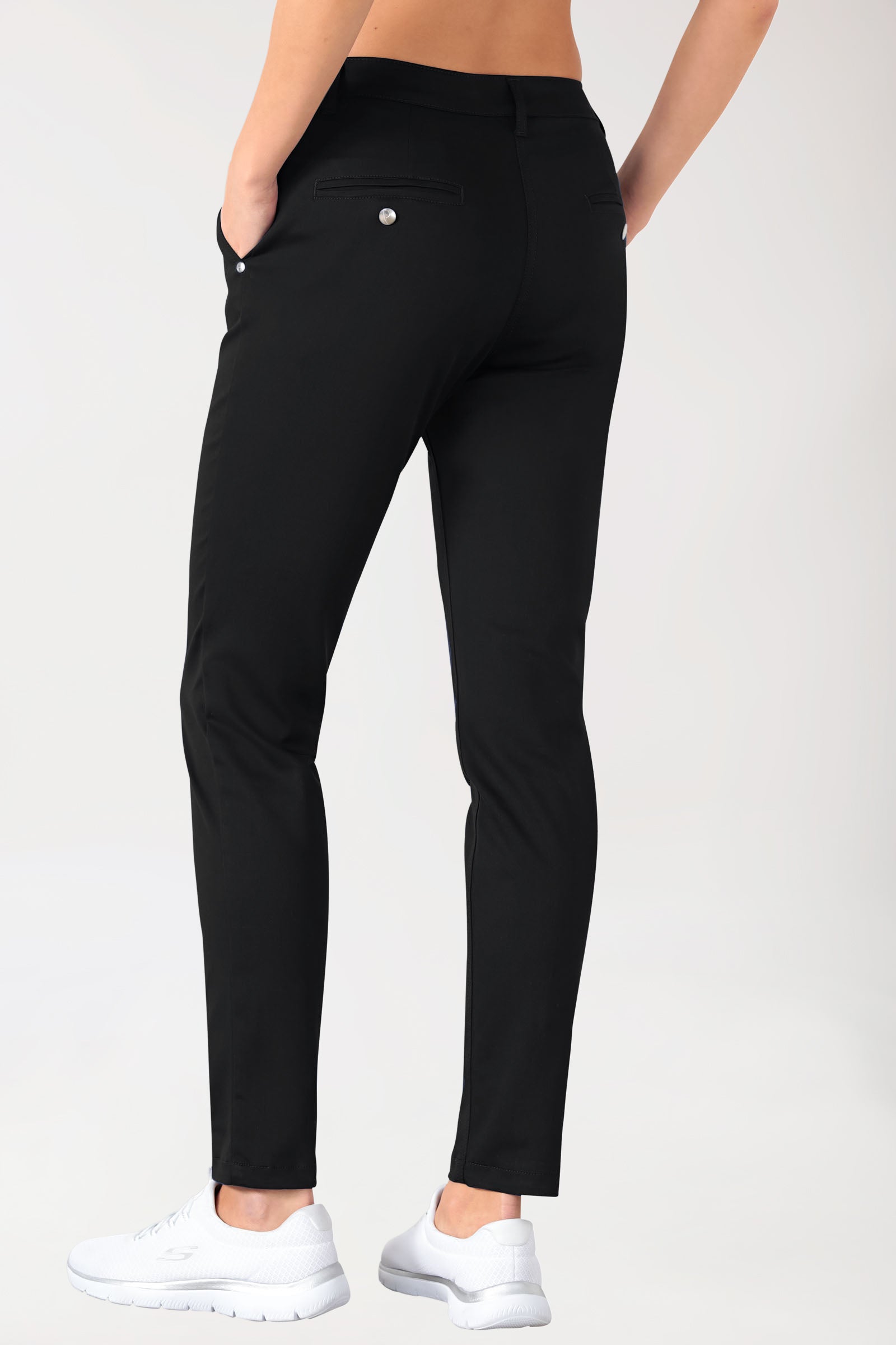 Stretch broek dames - chino style zwart