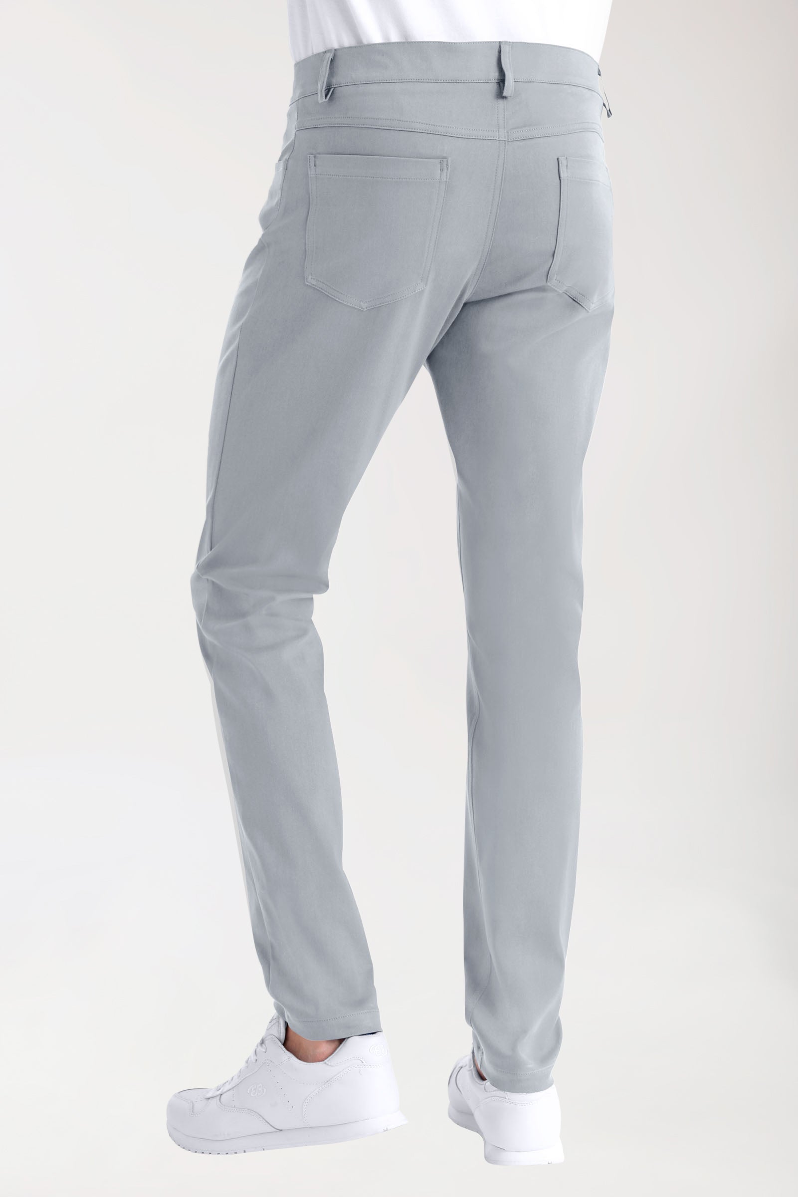 5-pocket broek heren stretch - smalle pijp grijs