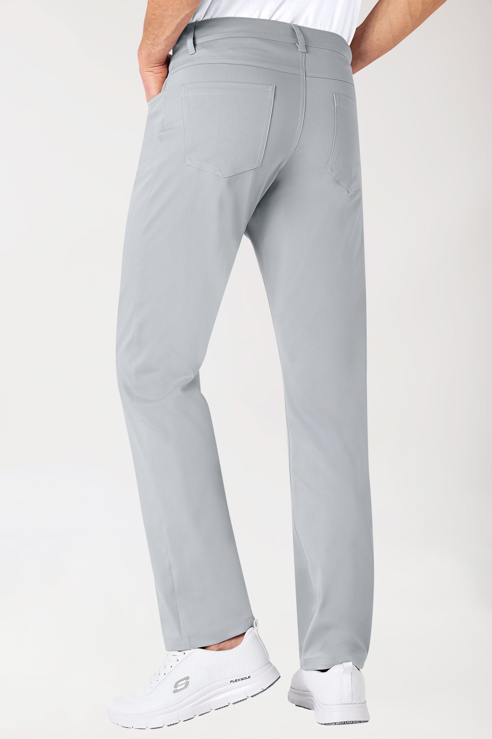 5-pocket broek heren stretch - rechte pijp grijs