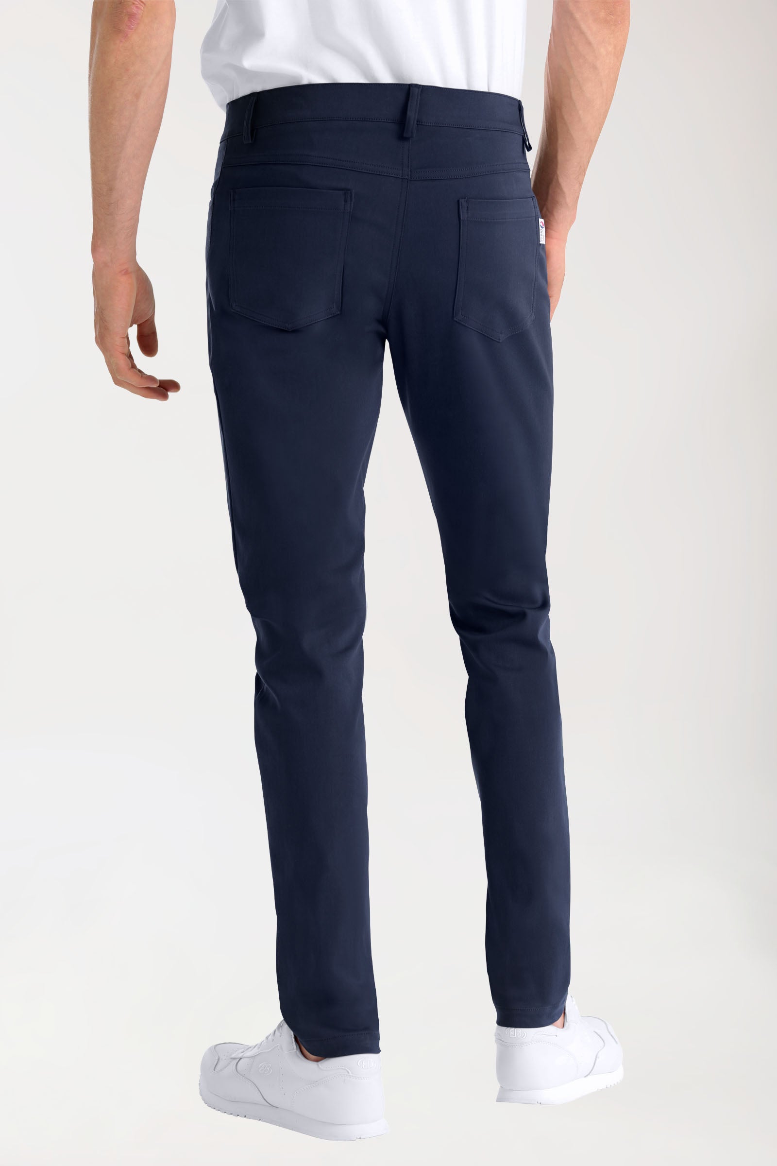 5-pocket broek heren stretch - smalle pijp navy