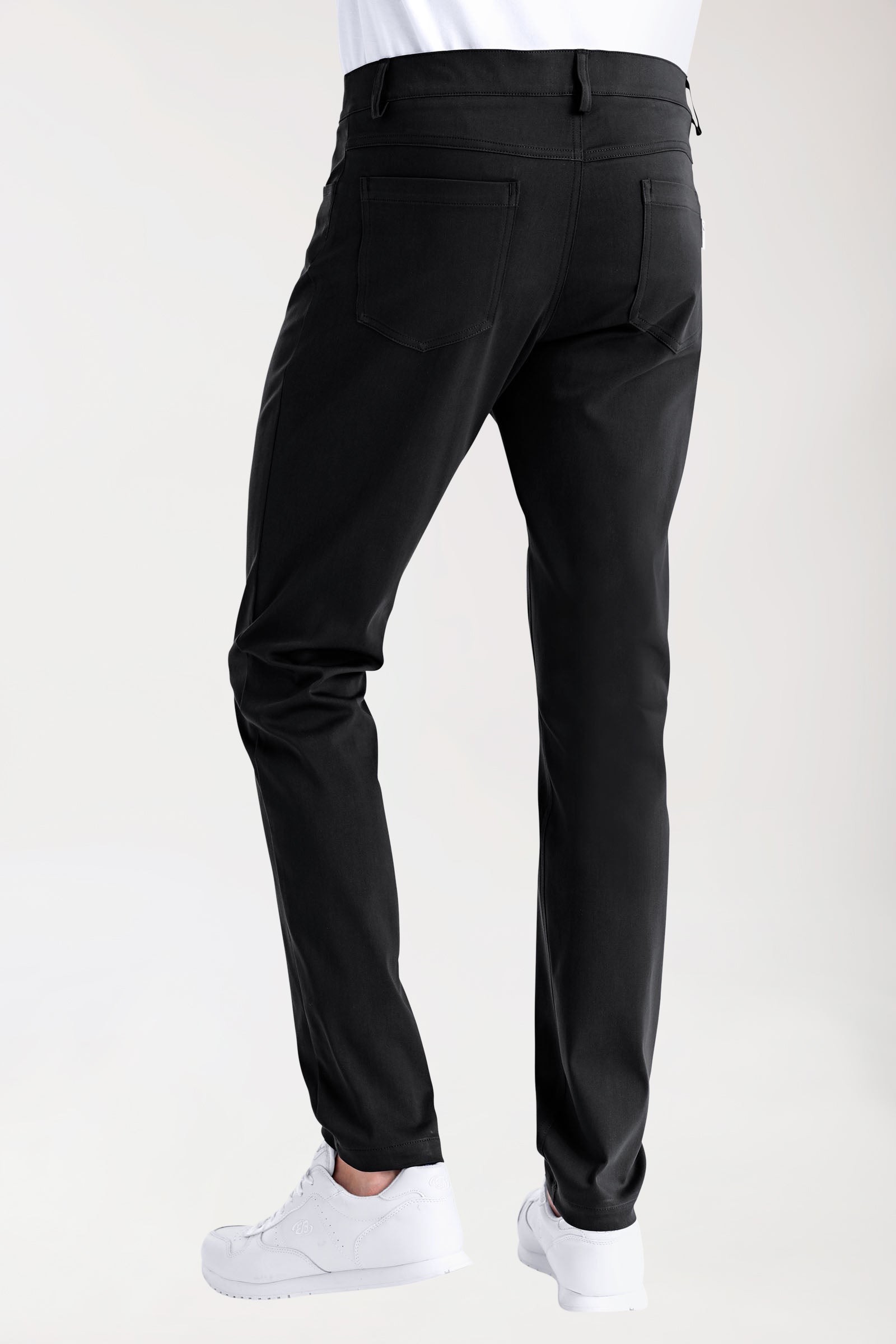 5-pocket broek heren stretch - smalle pijp zwart