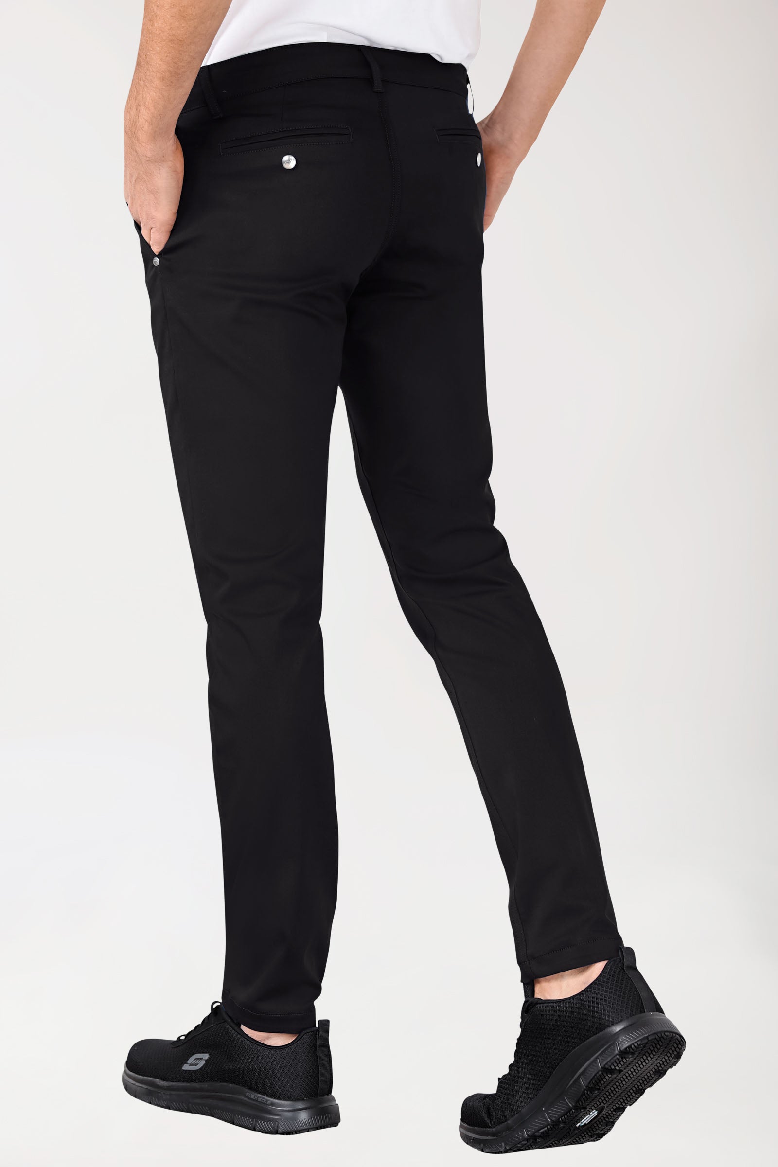 Stretch broek heren - chino style zwart, Achterzijde view