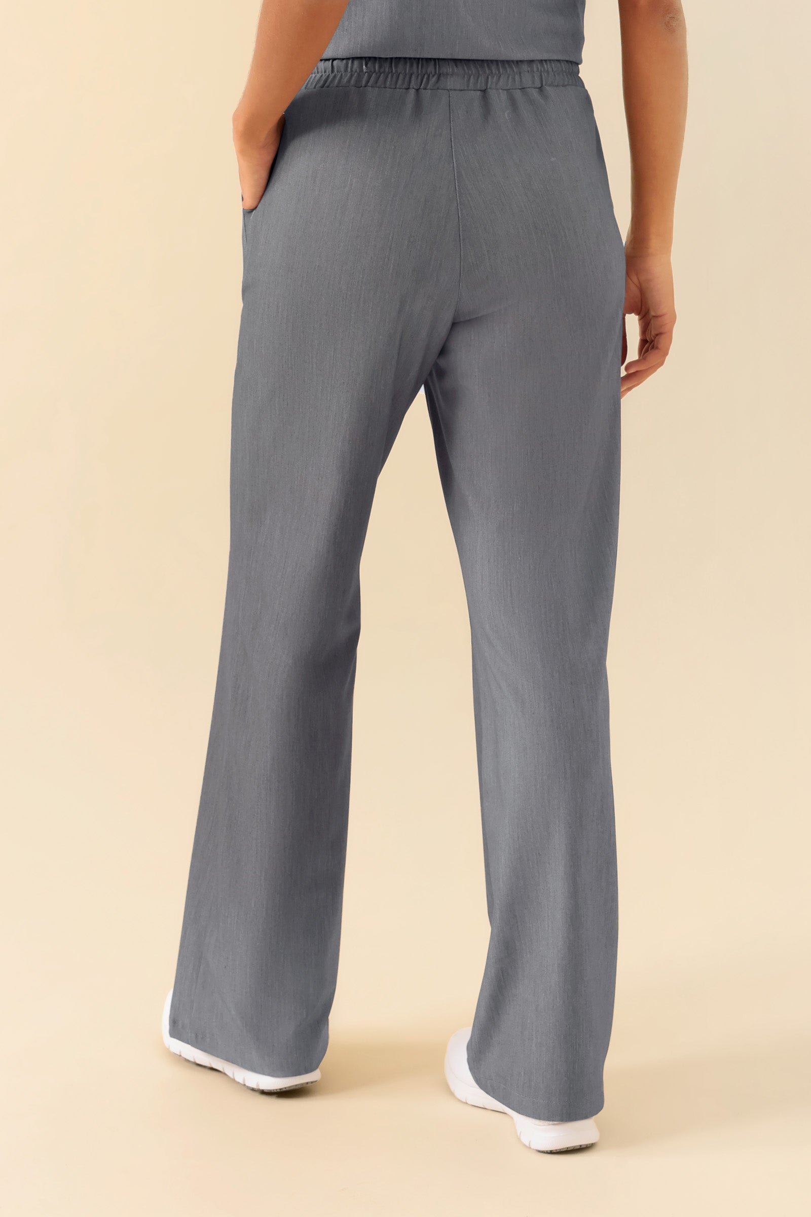 KAERE broek dames - wijd been grijs melange, Achterzijde view
