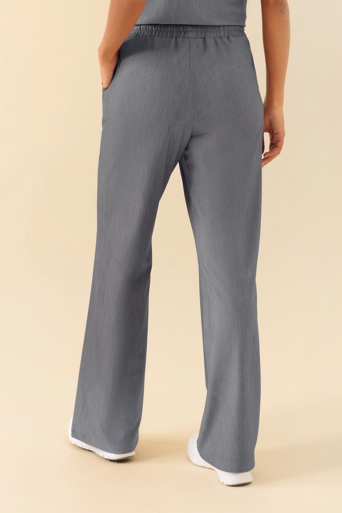 KAERE broek dames - wijd been grijs melange, Achterzijde view