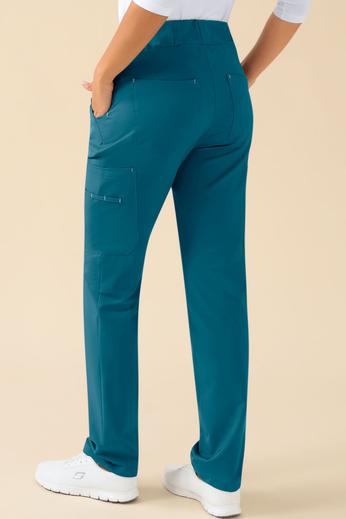 KAERE broek dames - met beenzak petrol, Achterzijde view