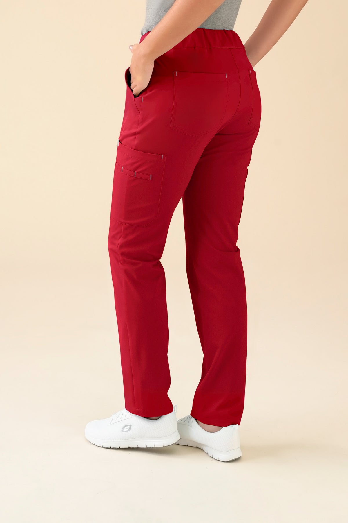 KAERE broek dames - met beenzak rood, Achterzijde view