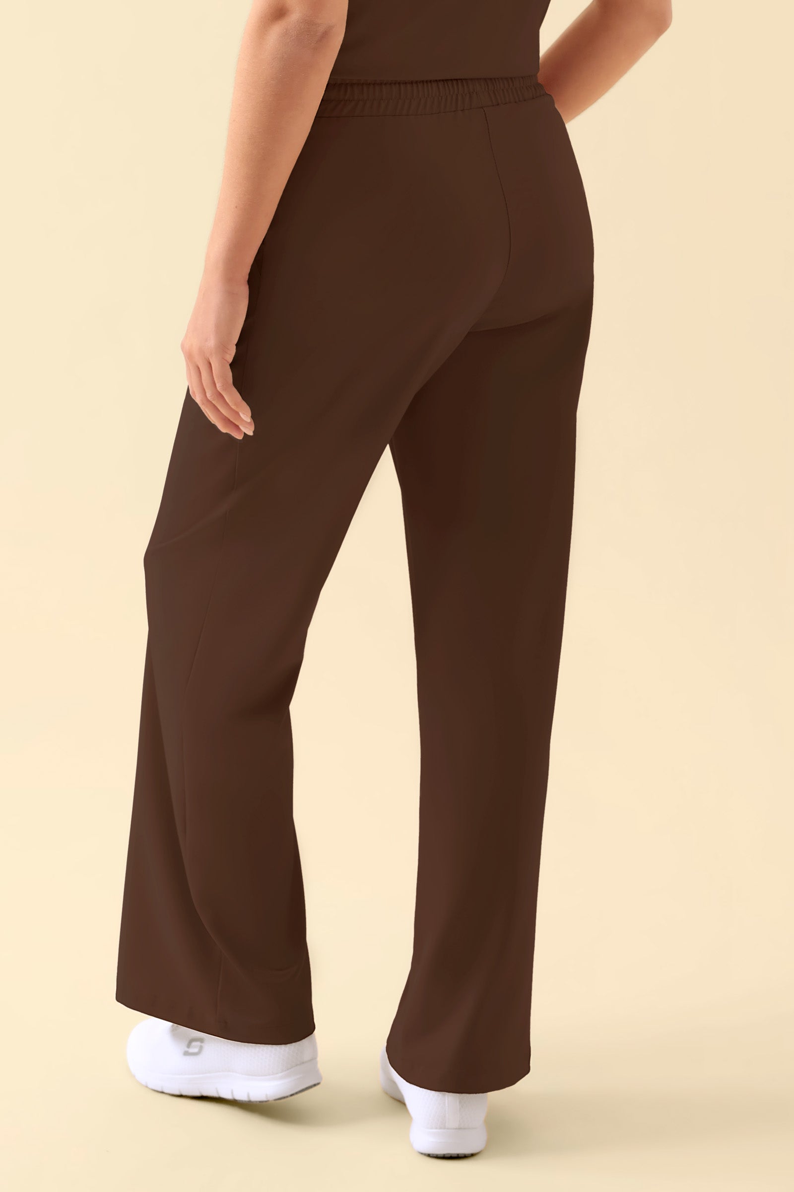 KAERE broek dames - wijd been coffee, Achterzijde view
