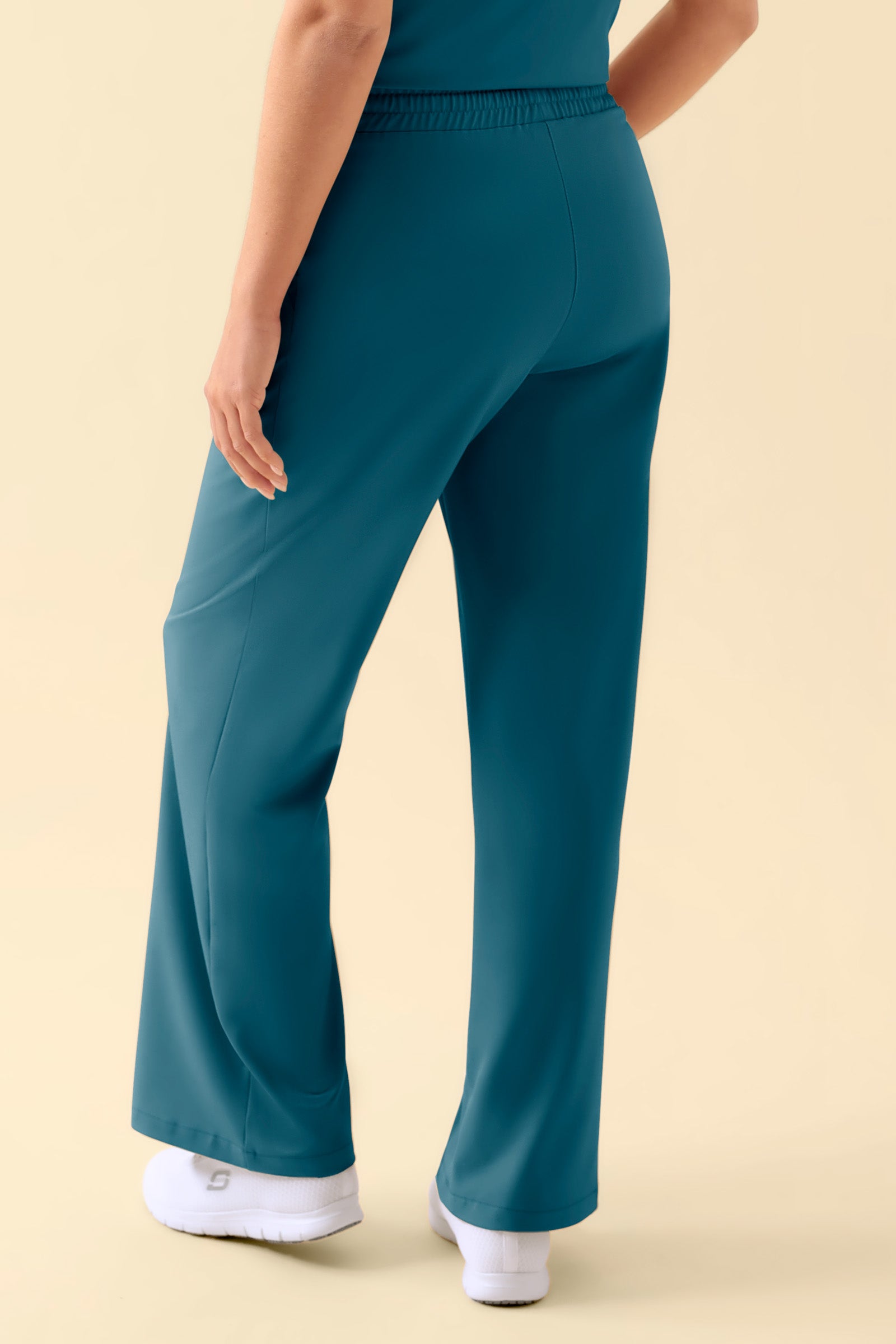 KAERE broek dames - wijd been petrol, Achterzijde view
