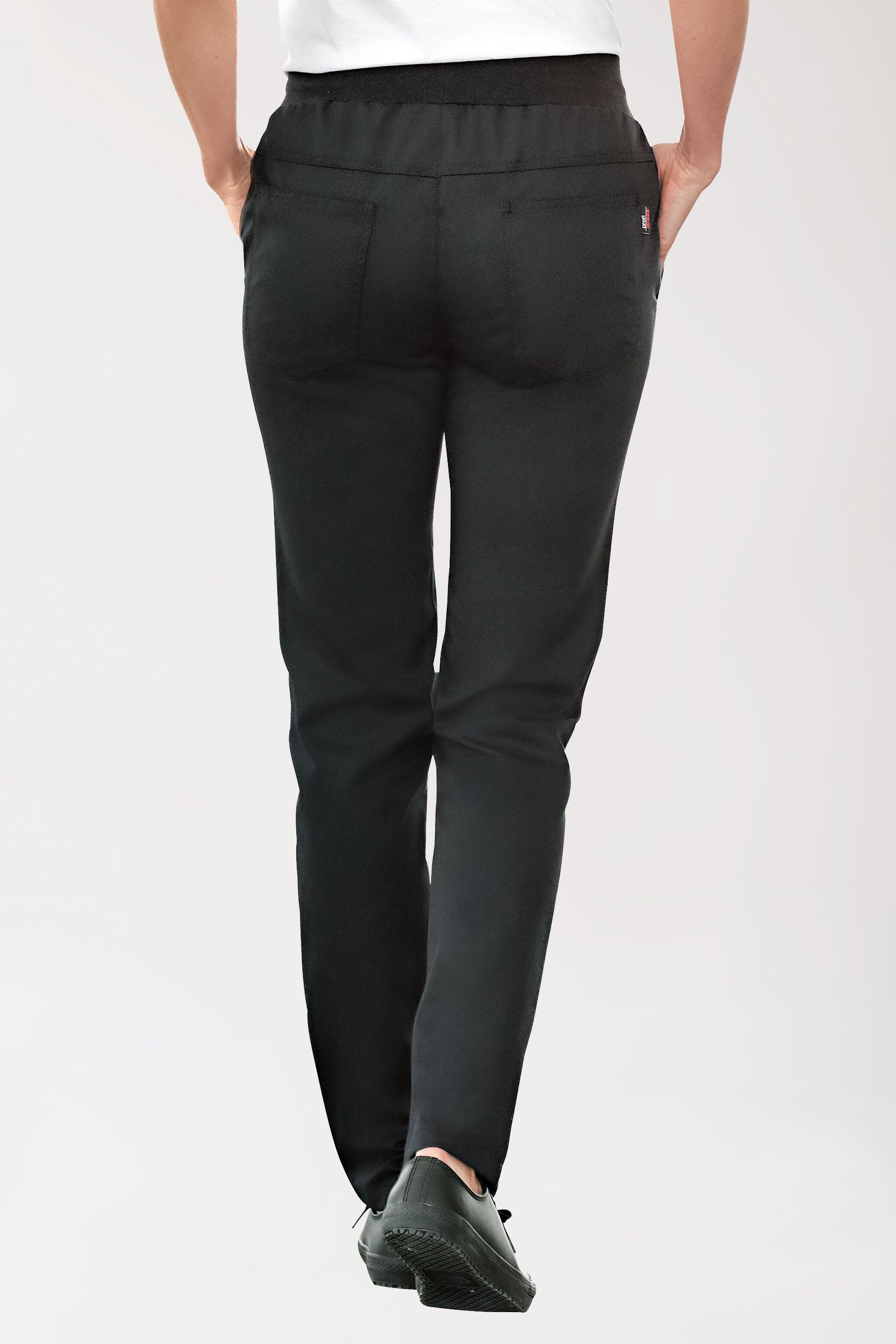 Broek voor dames met gebreide tailleband in zwart