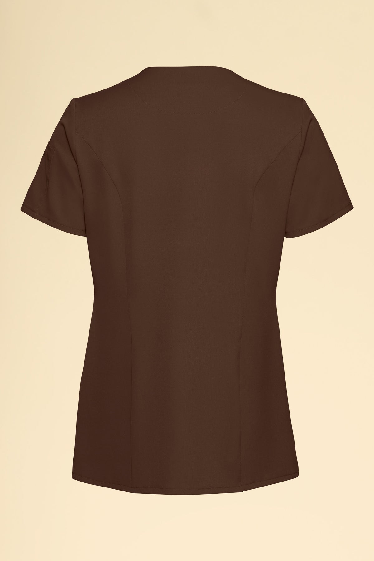 KAERE tuniek dames - drukknoopsluiting coffee, Achterzijde view