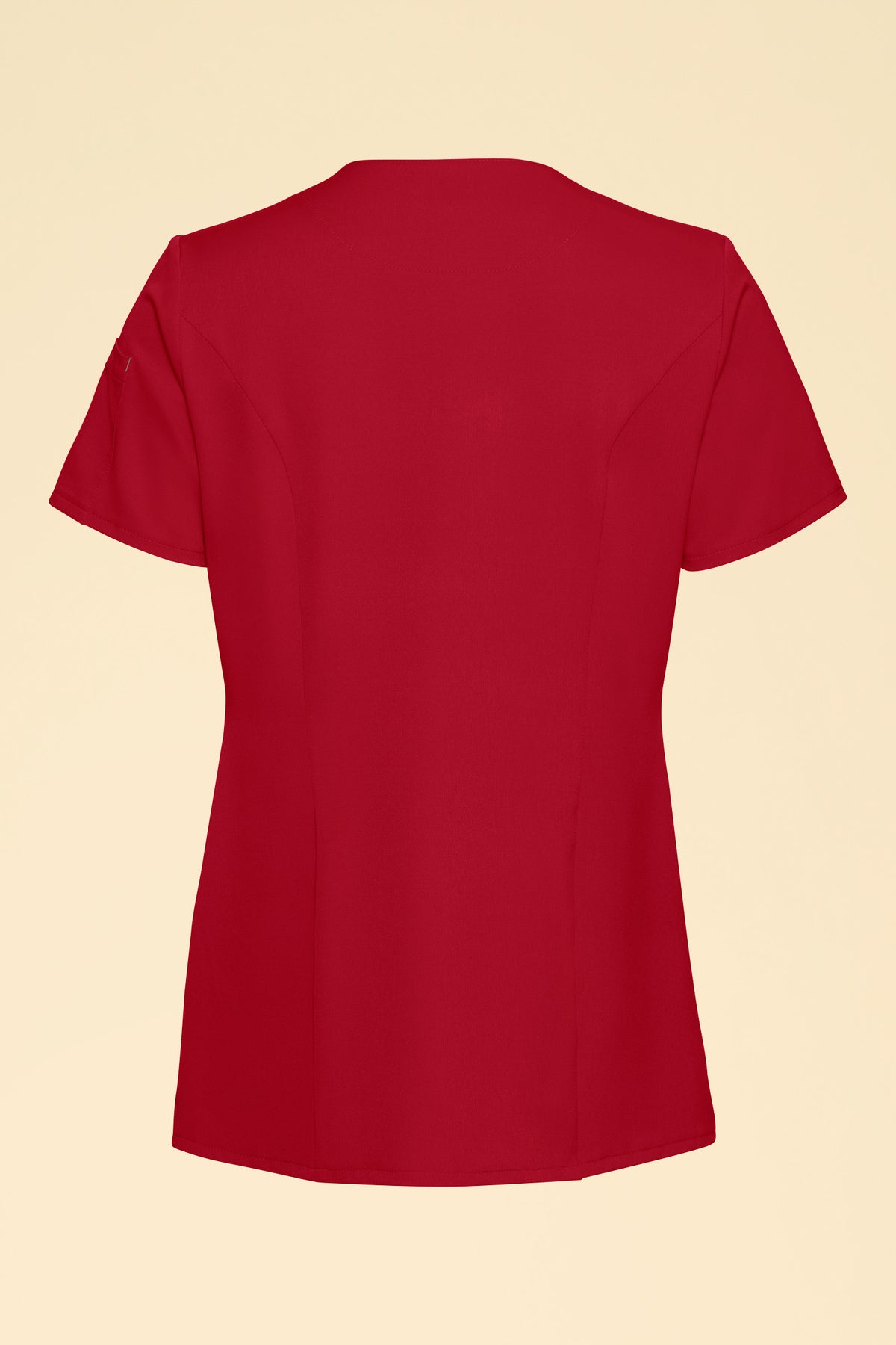 KAERE tuniek dames - drukknoopsluiting rood, Achterzijde view