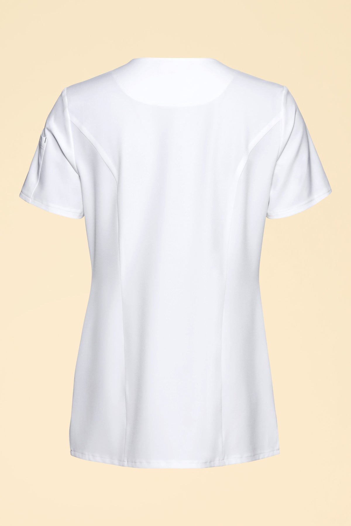 KAERE tuniek dames - drukknoopsluiting wit, Achterzijde view
