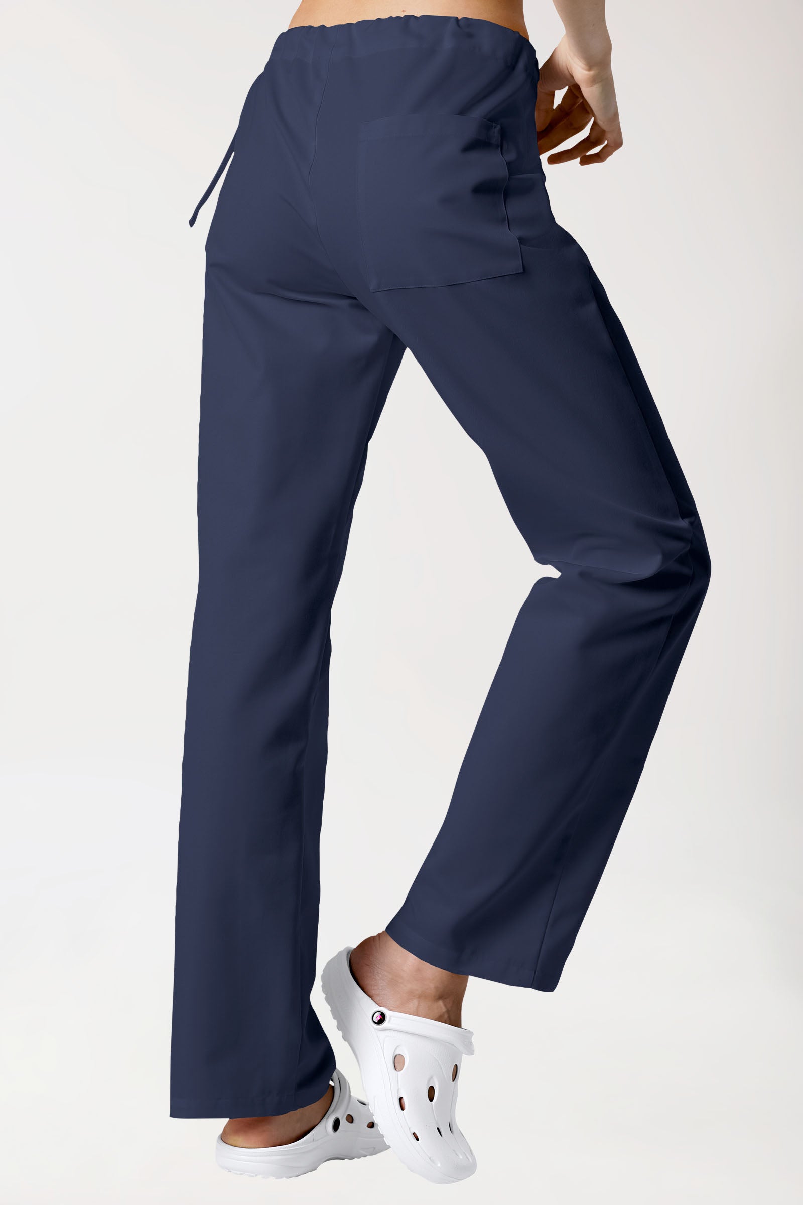 Katoenen broek unisex - knoopsluiting opzij navy