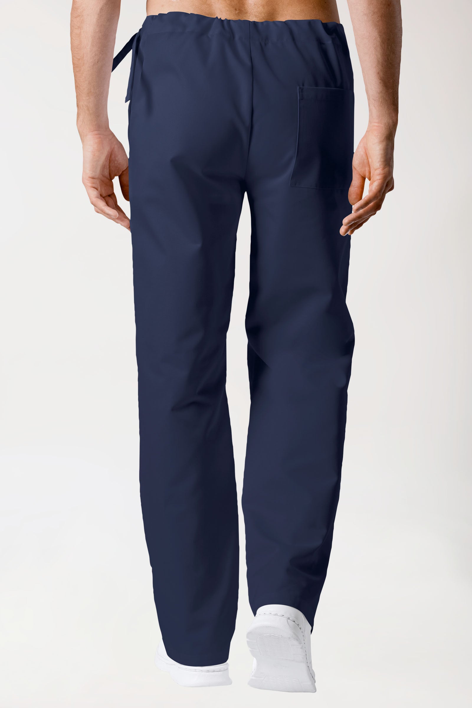 Katoenen broek unisex - knoopsluiting opzij navy
