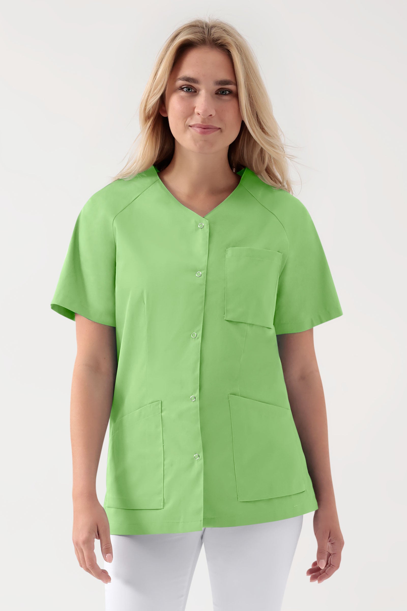 Tuniek-tuniek dames - drukknoopsluiting appelgroen