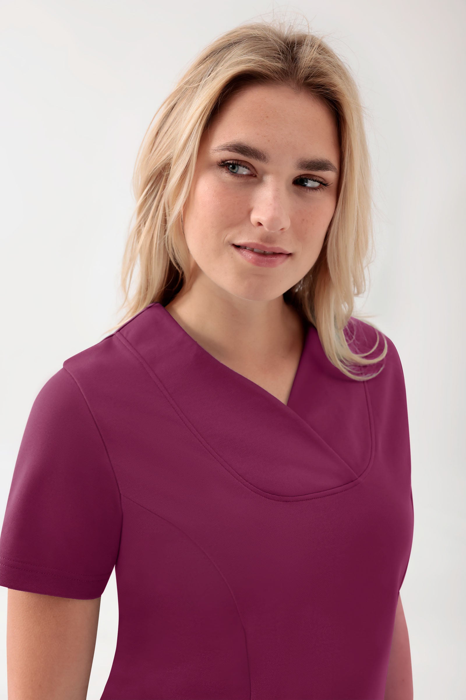 COMFY FLEX stretch oversteektuniek dames - hartvormige hals berry