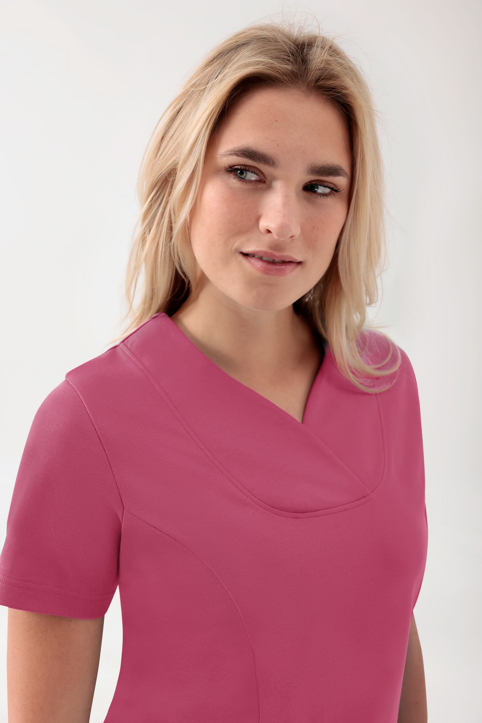 COMFY FLEX stretch oversteektuniek dames - hartvormige hals oud rose