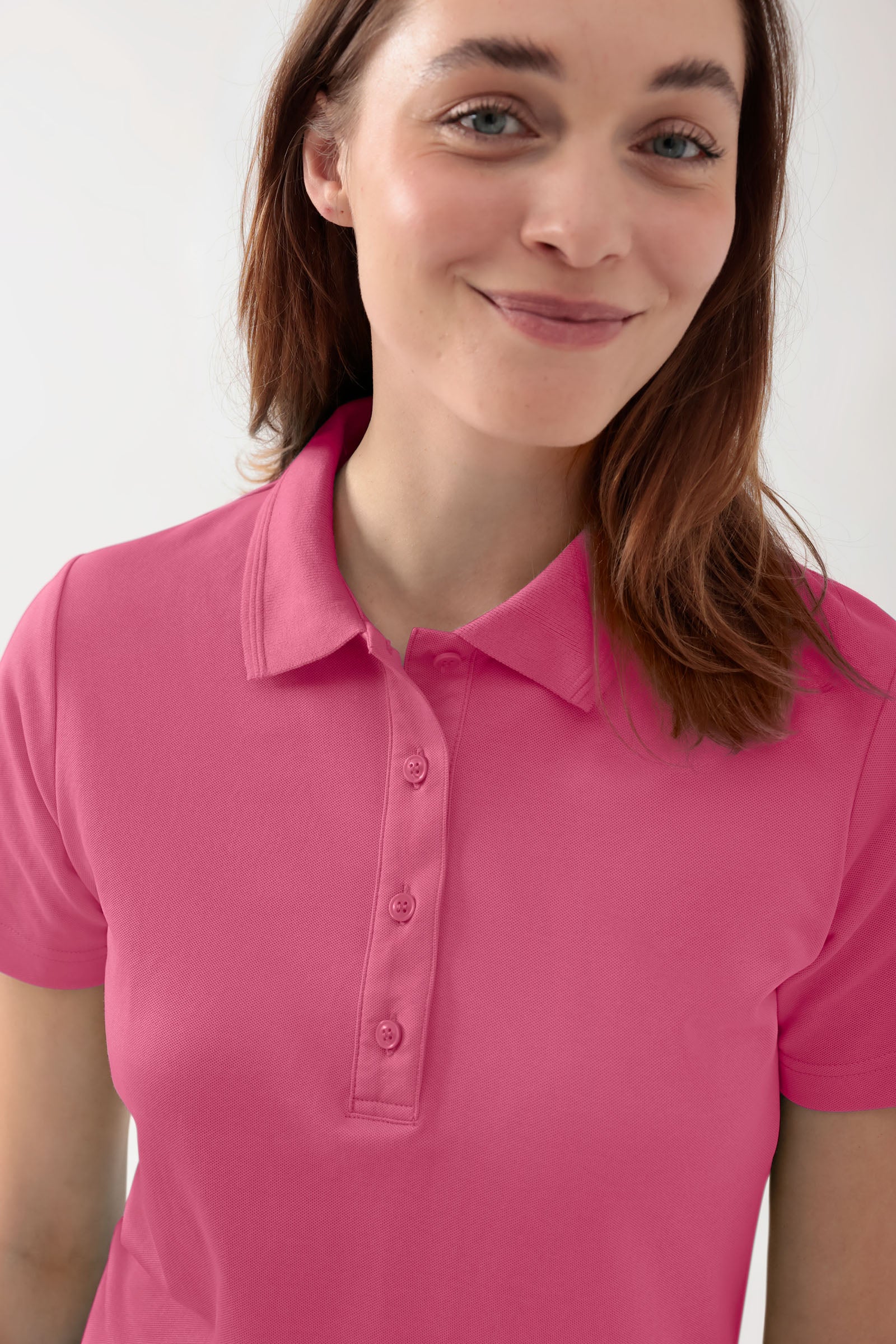 COMFY FLEX stretch shirt dames - polokraag oud rose
