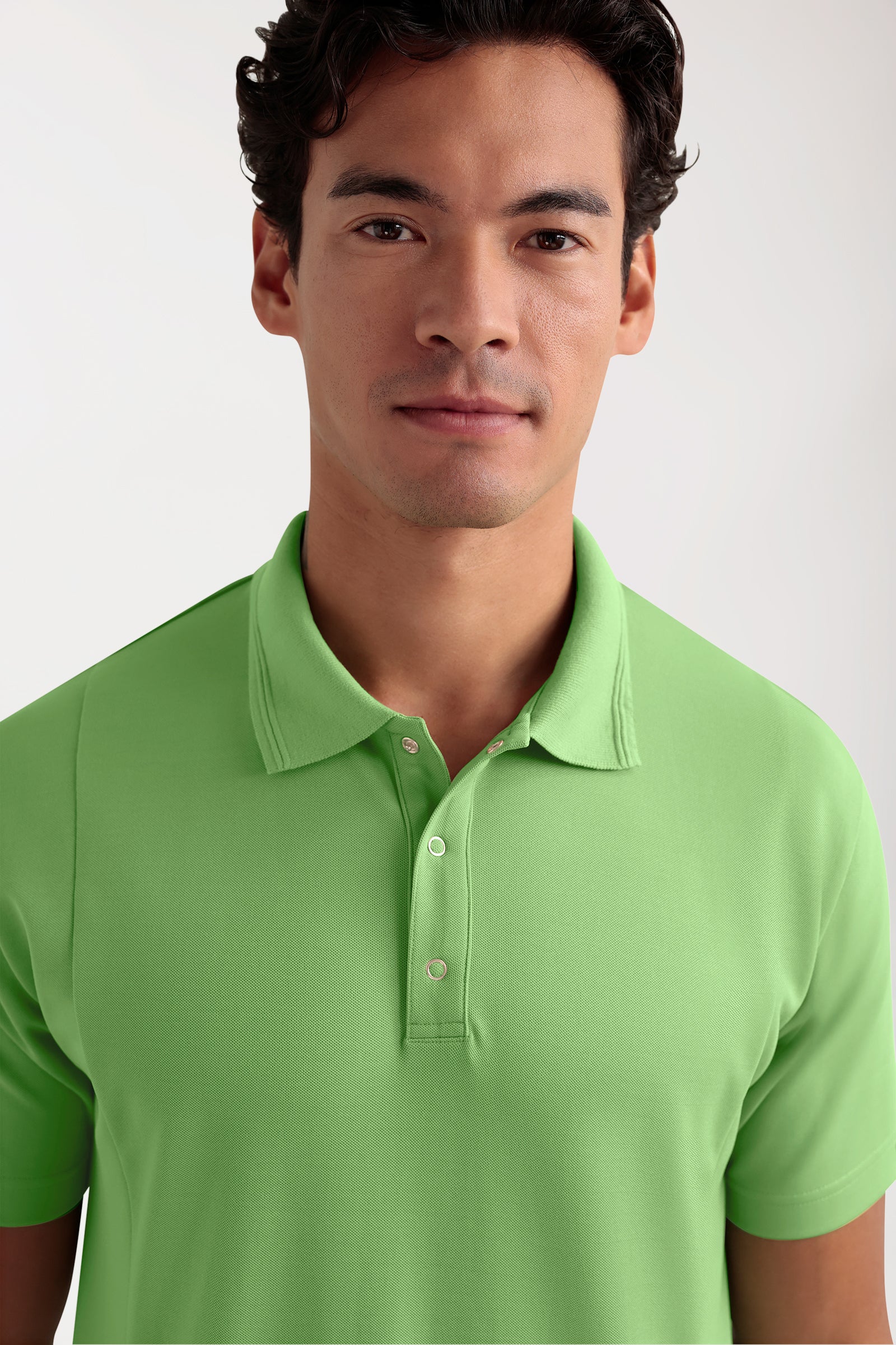 COMFY FLEX Stretch oversteektuniek heren - polokraag appelgroen