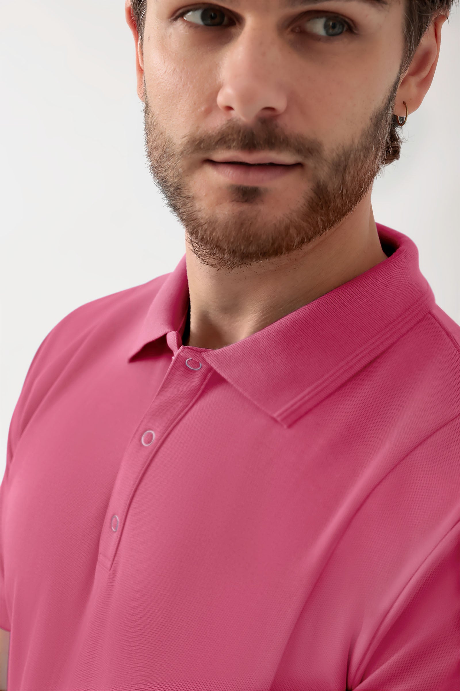 COMFY FLEX Stretch oversteektuniek heren - polokraag oud rose