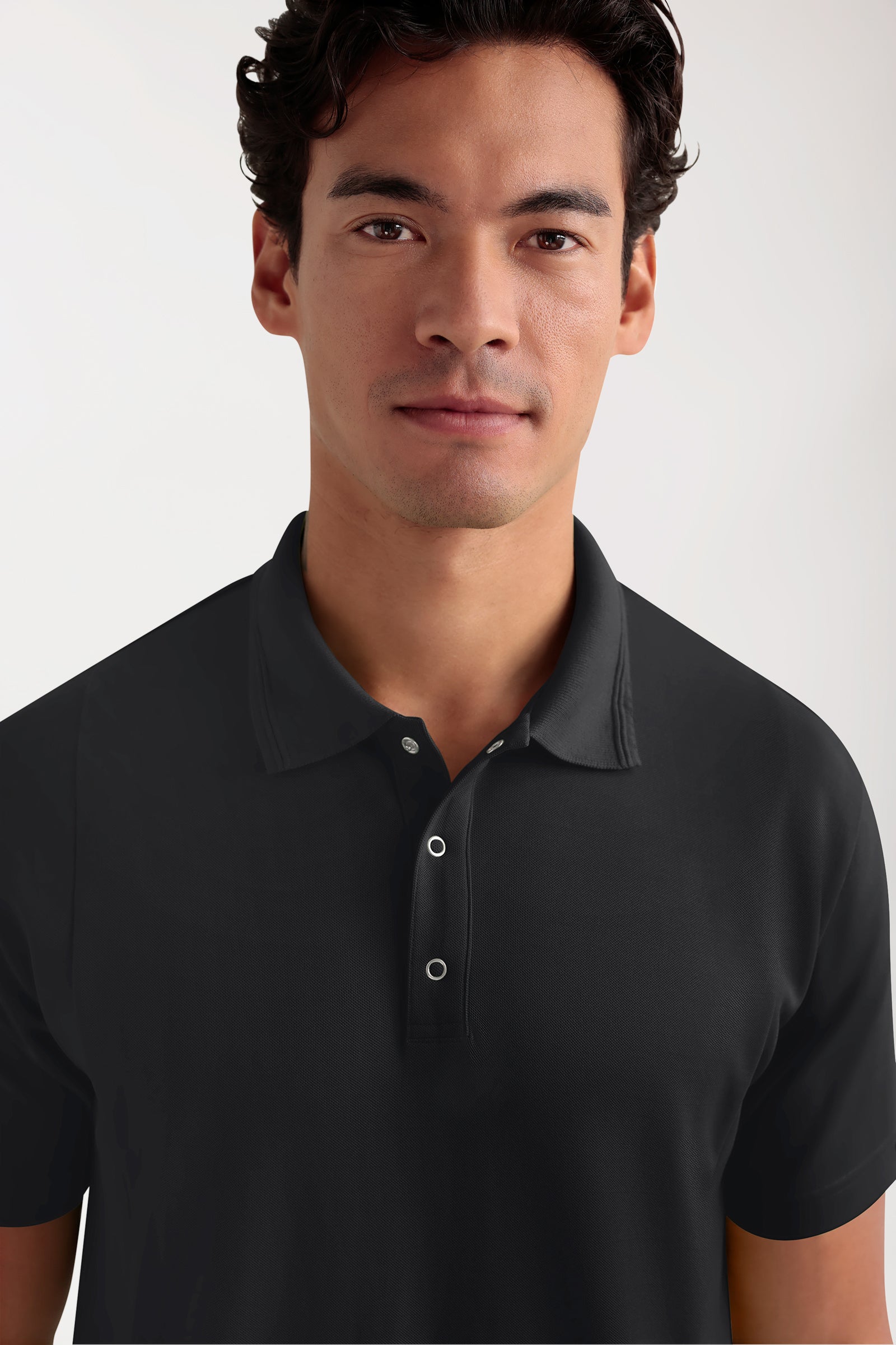 COMFY FLEX Stretch oversteektuniek heren - polokraag zwart