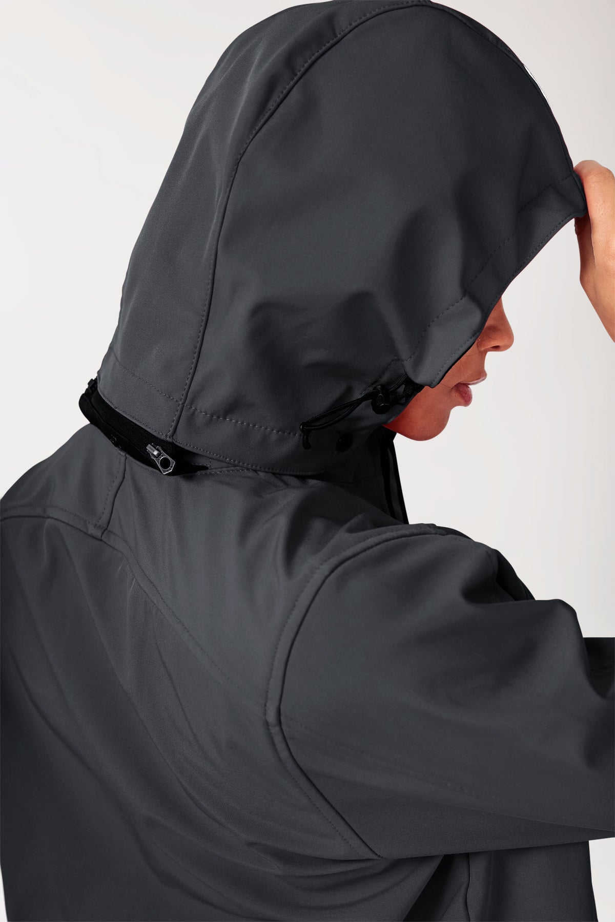 Softshell jassen unisex - met capuchon leigrijs