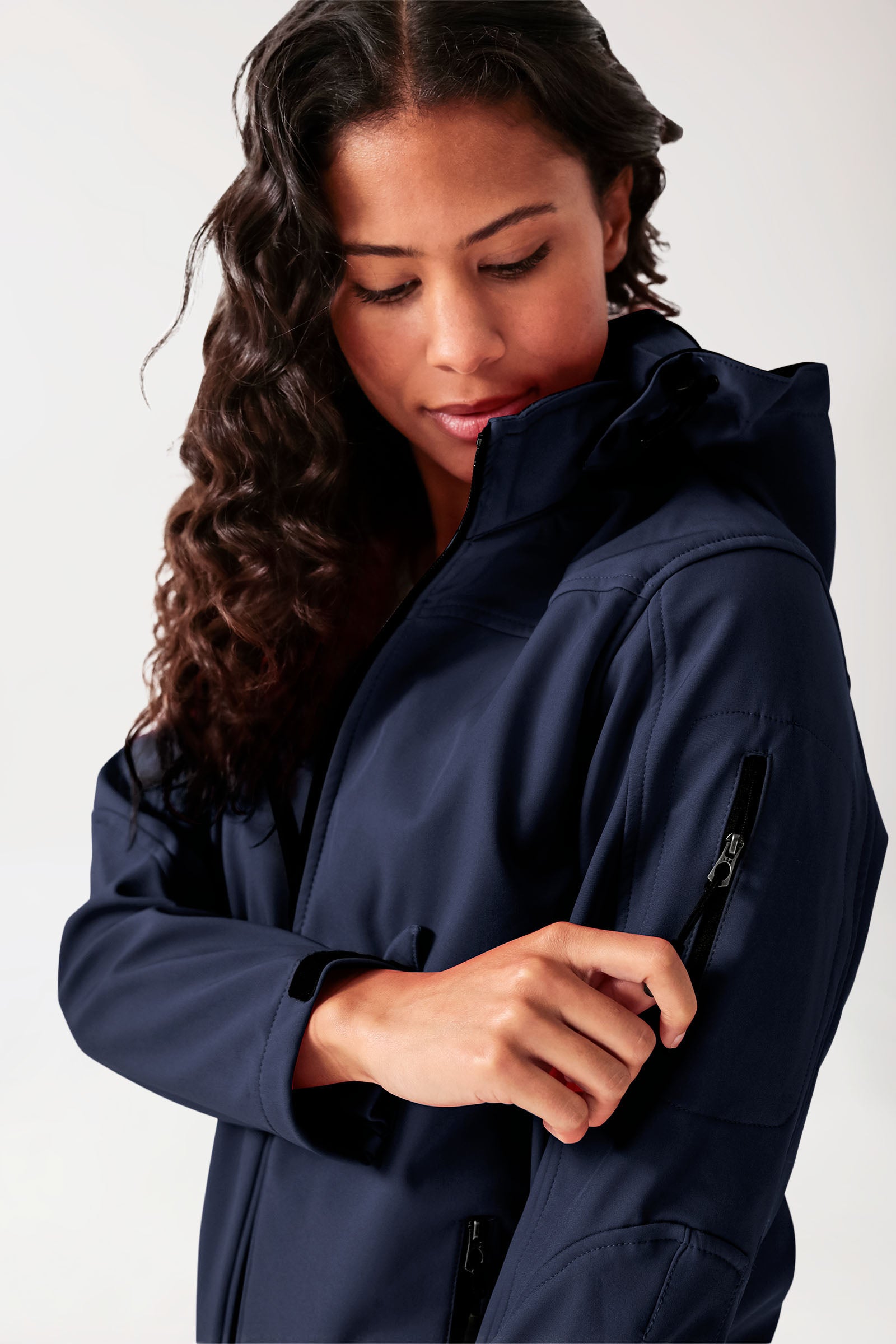 Softshell jassen unisex - met capuchon navy
