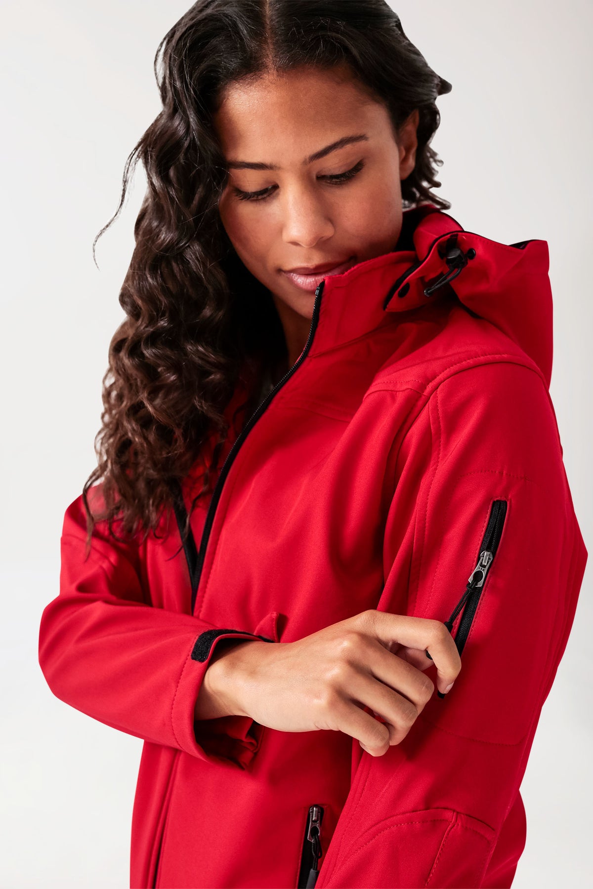 Softshell jassen unisex - met capuchon rood