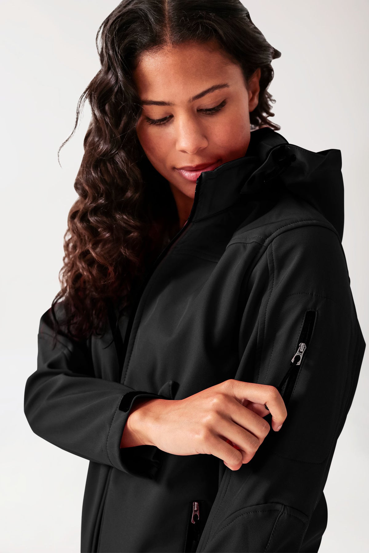 Softshell jassen unisex - met capuchon zwart