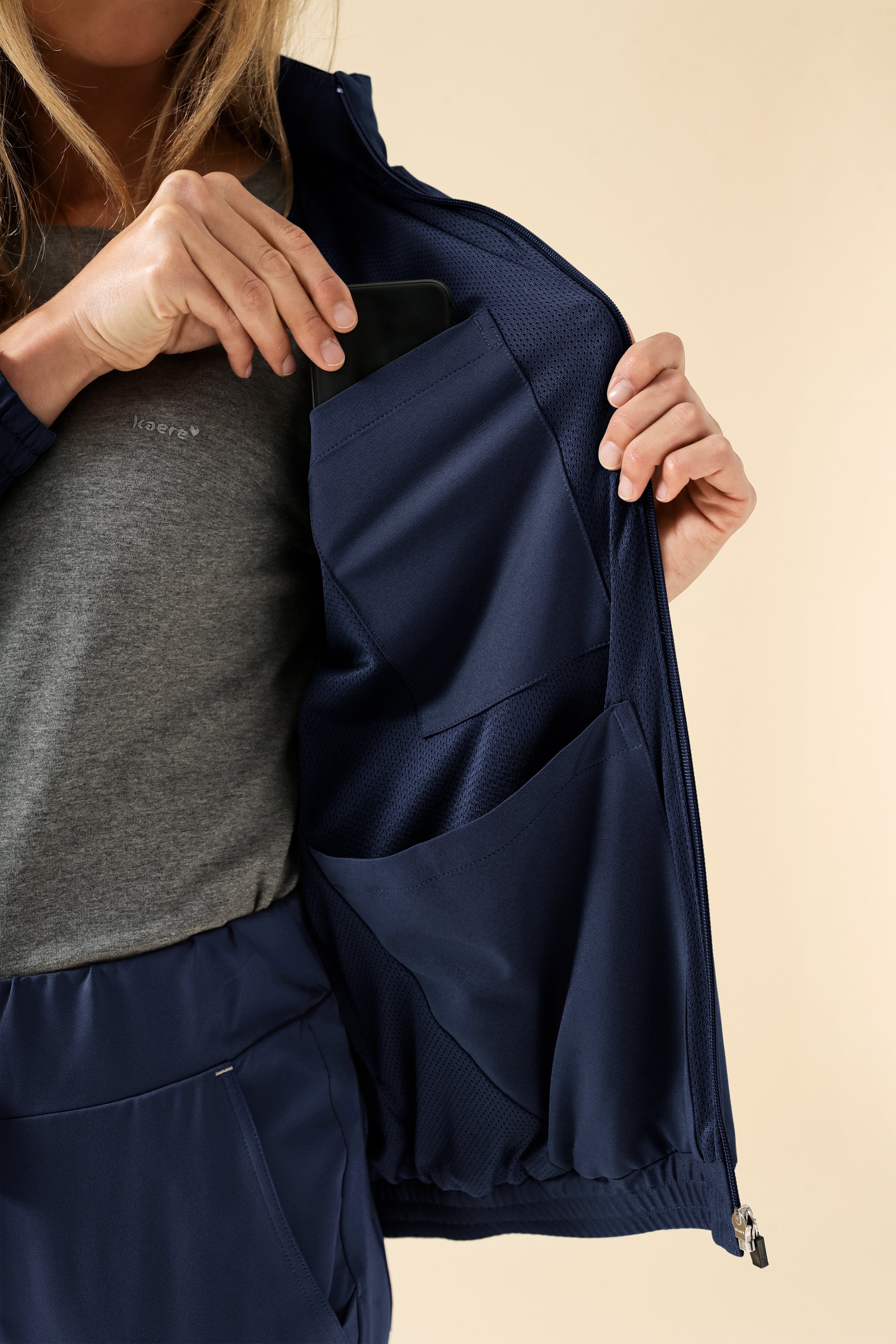 KAERE blouson dames - met elastische manchetten navy