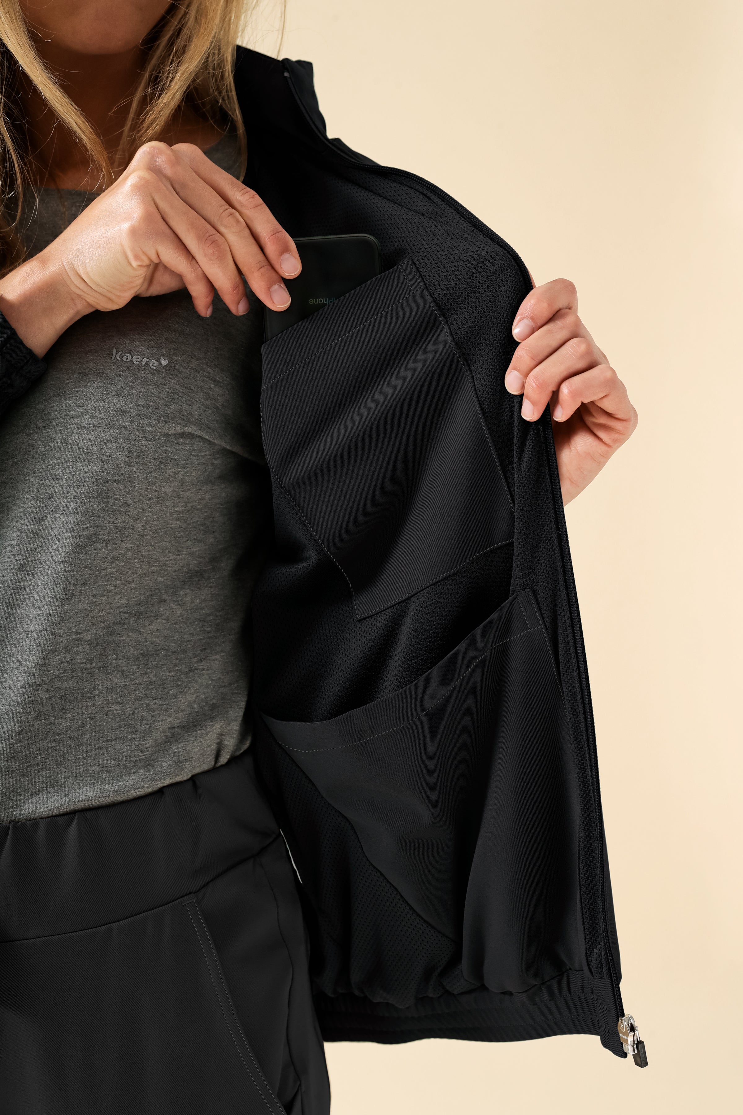 KAERE blouson dames - met elastische manchetten zwart