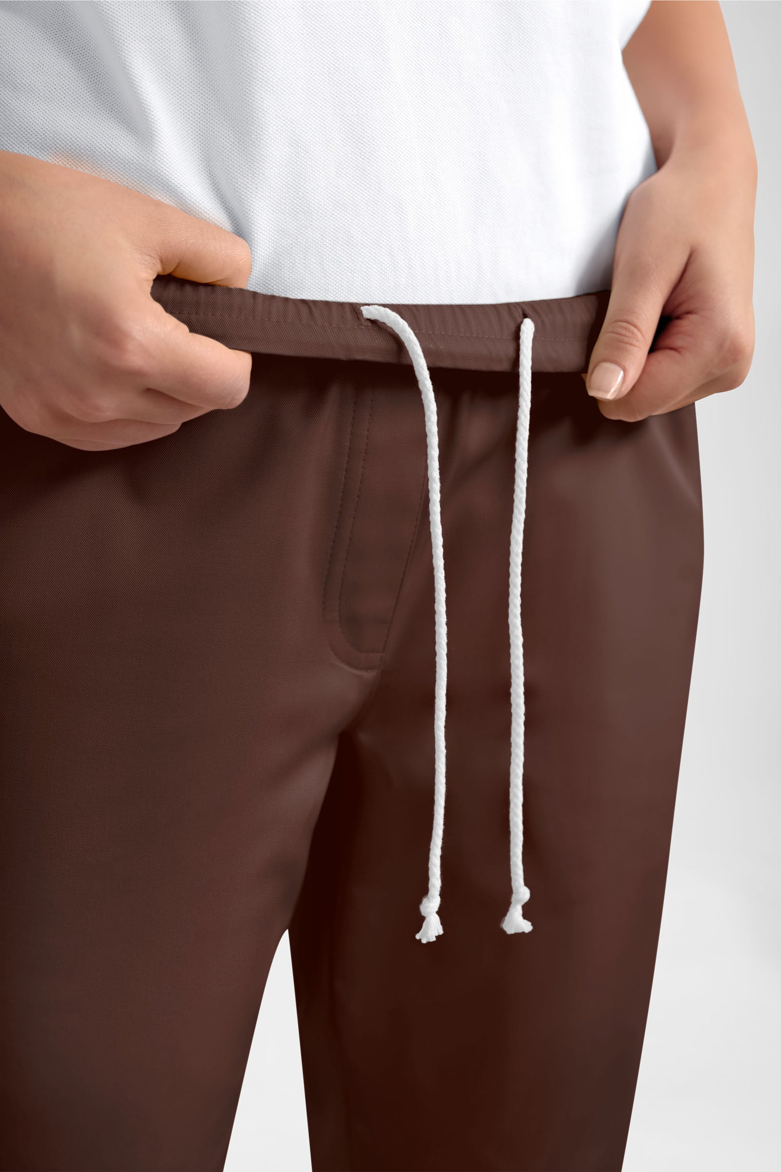 GREEN Stretch broek dames - joggingbroek style coffee