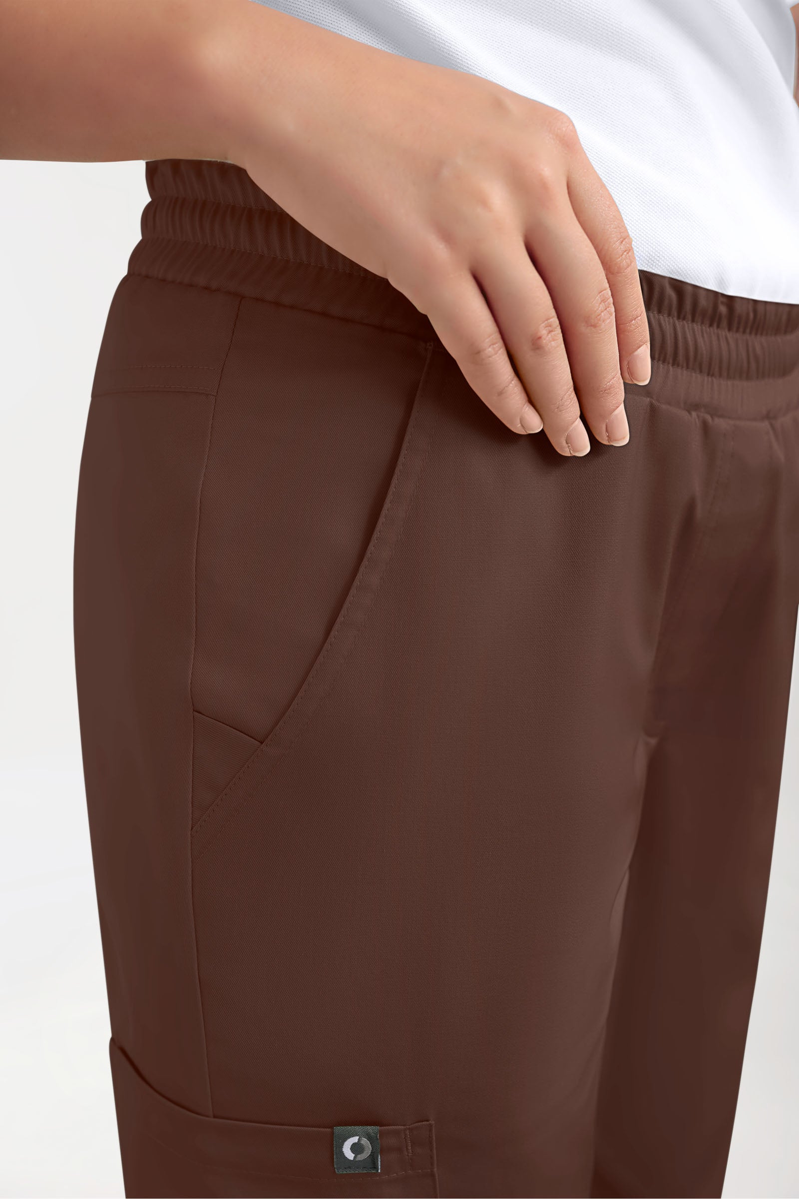 GREEN Stretch broek dames - joggingbroek style coffee