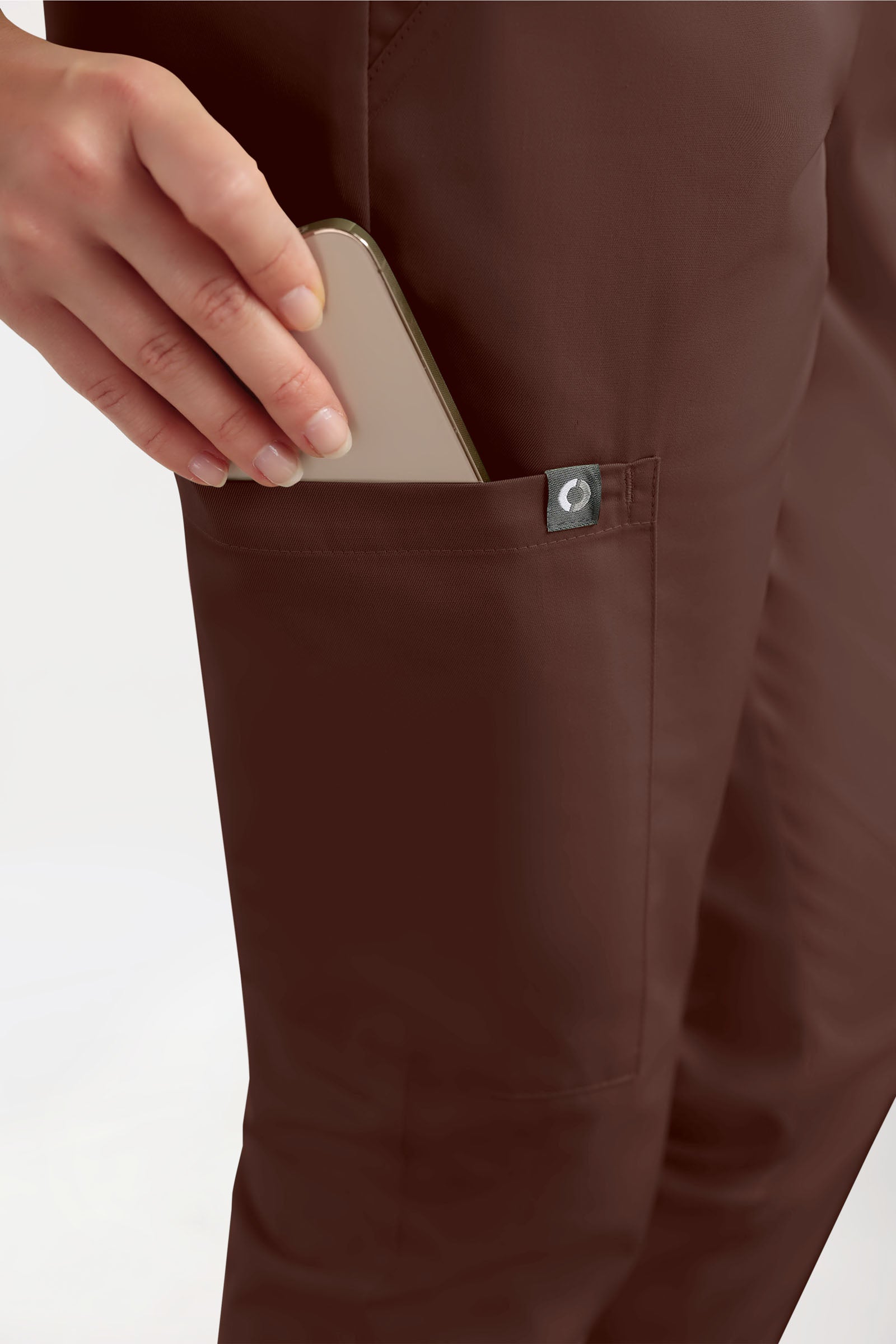 GREEN Stretch broek dames - joggingbroek style coffee
