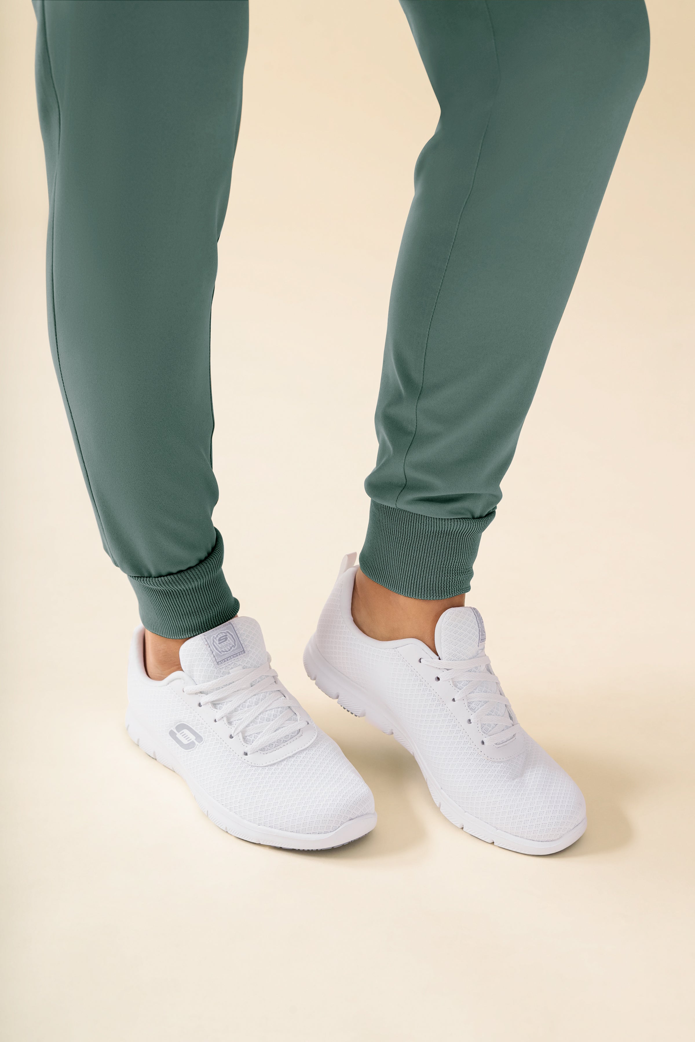 KAERE broek dames - zoom met elastische boord korte maat zonder beenzak donkergroen