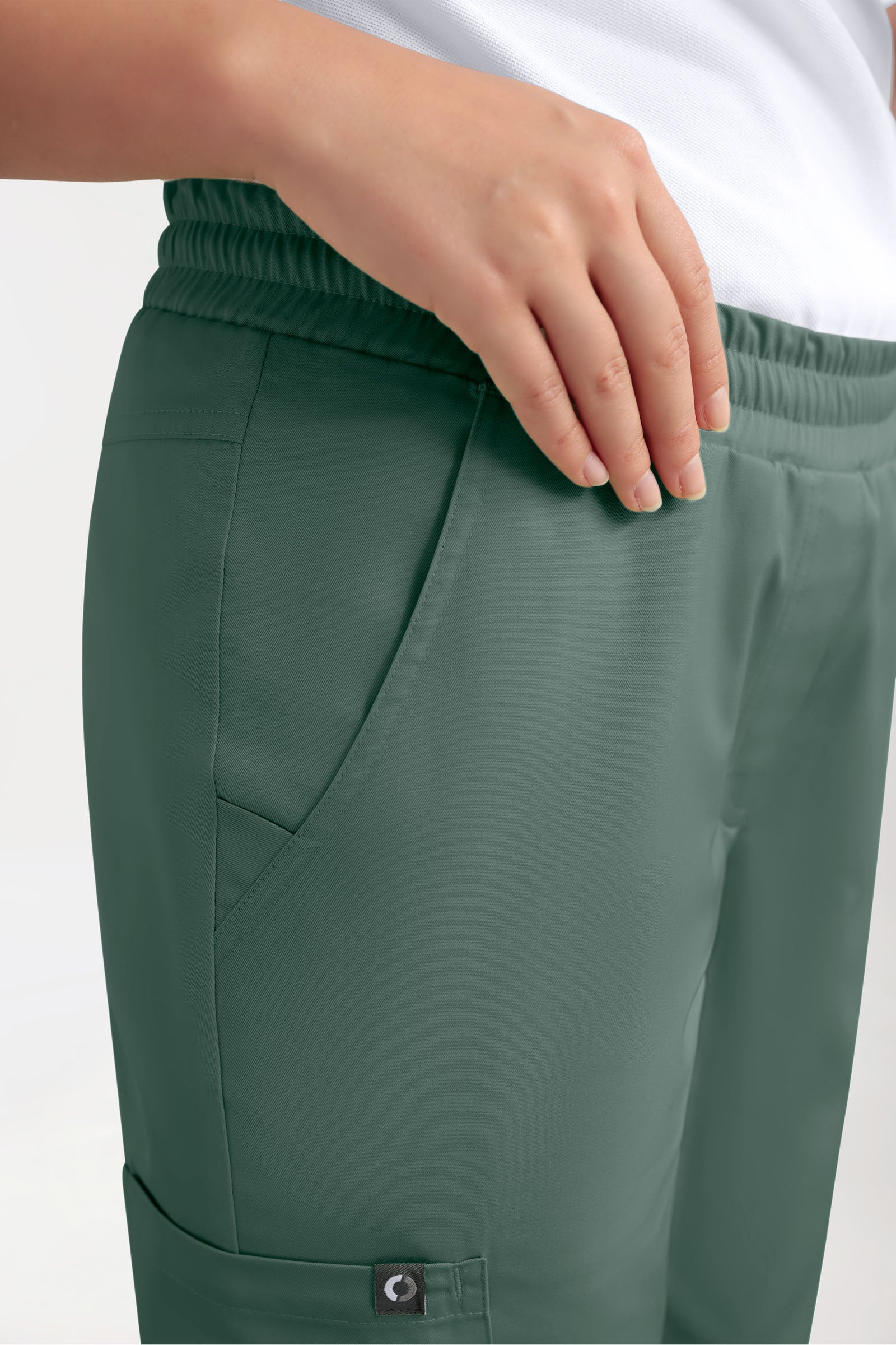GREEN Stretch broek dames - joggingbroek style donkergroen