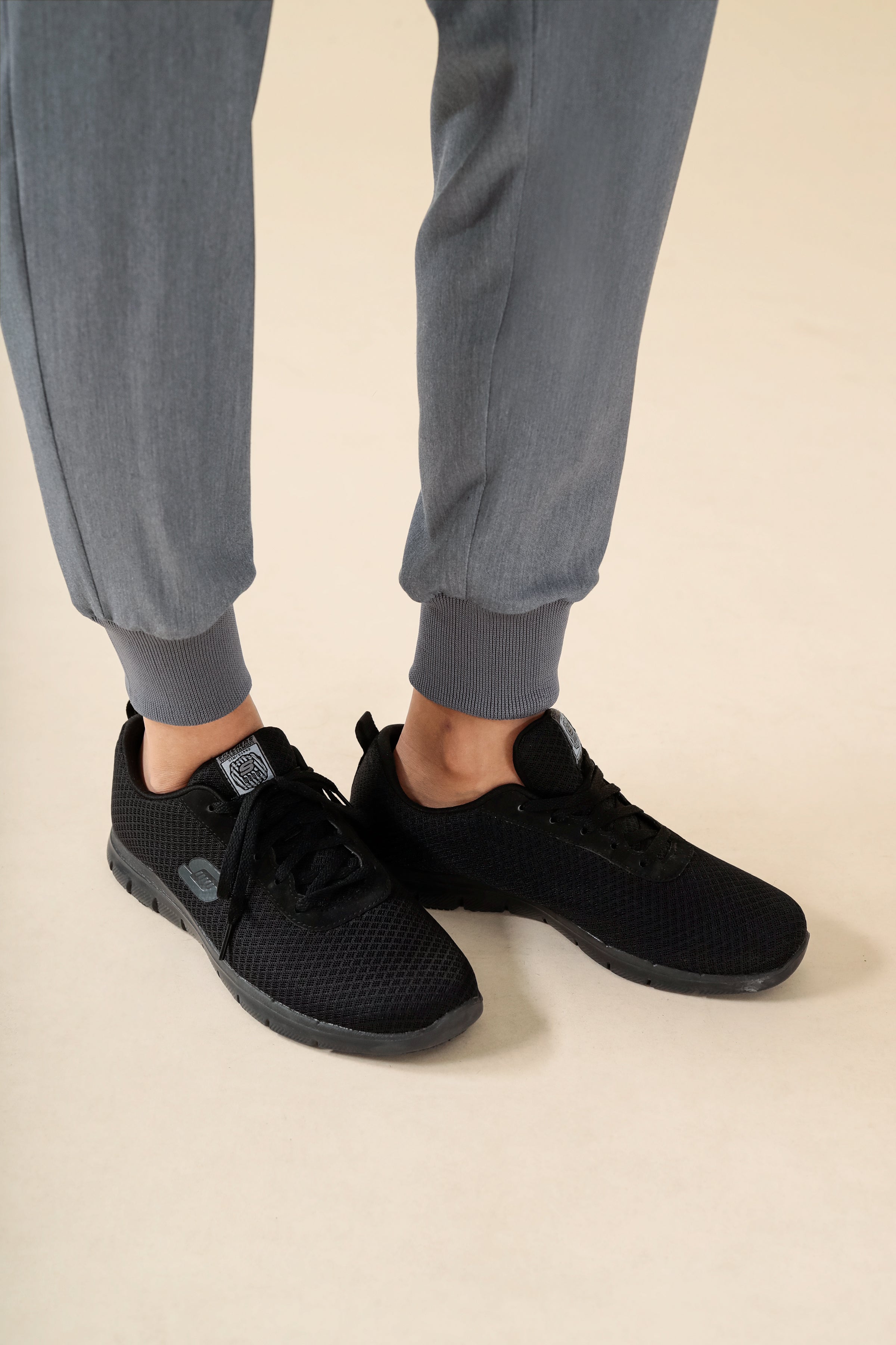 KAERE broek dames - zoom met elastische boord zonder beenzak grijs melange
