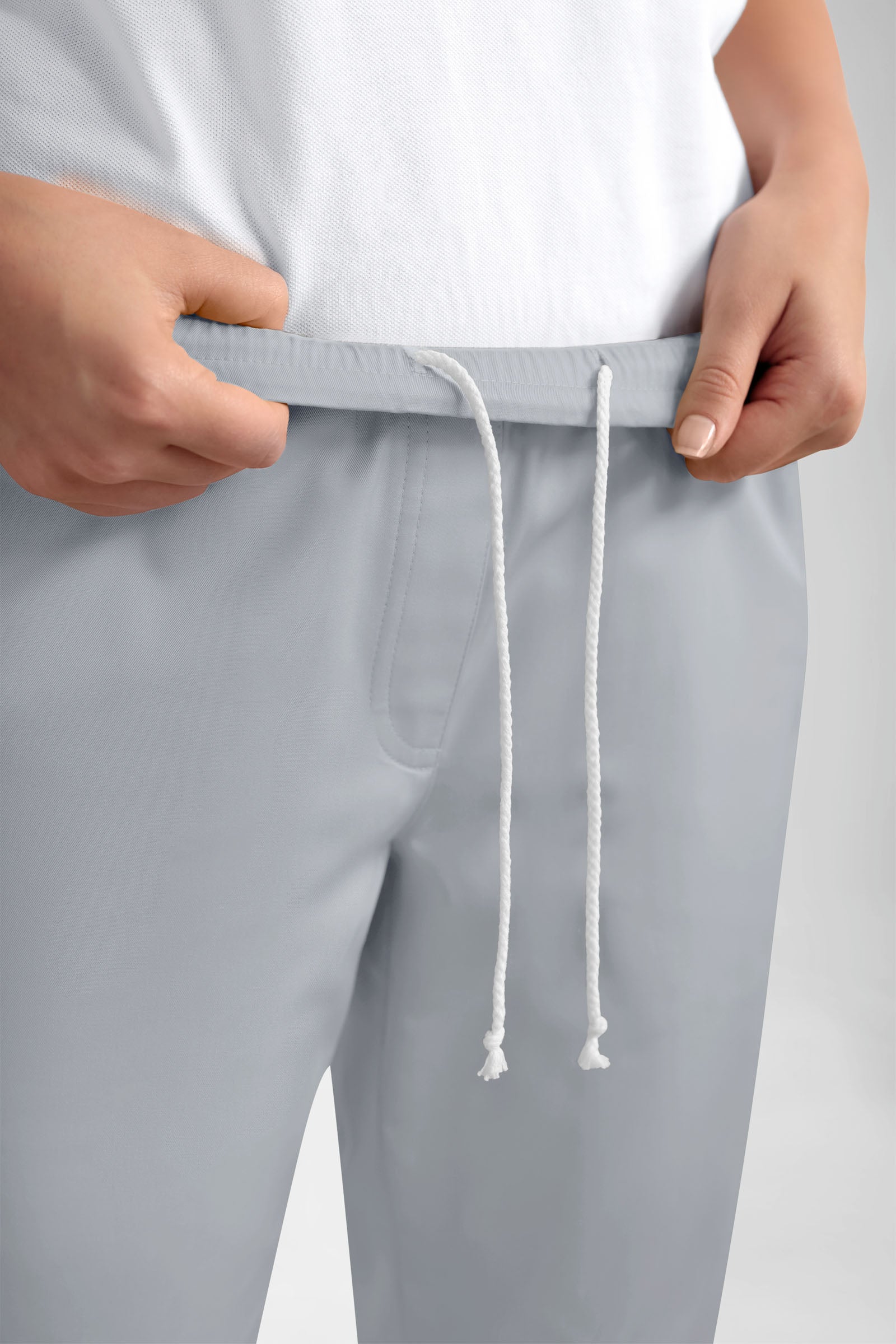 GREEN Stretch broek dames - joggingbroek style parelgrijs