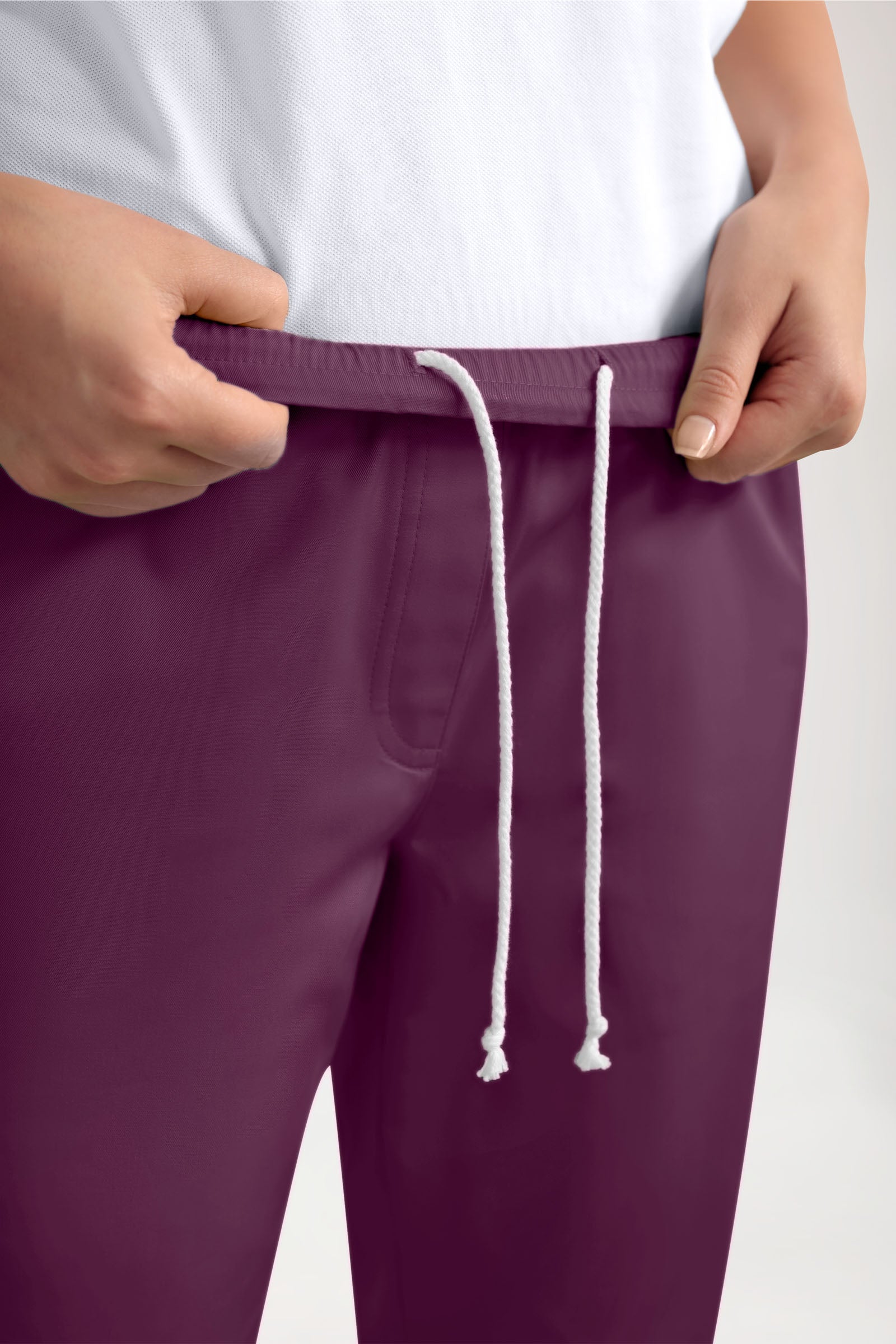GREEN Stretch broek dames - joggingbroek style pruimen