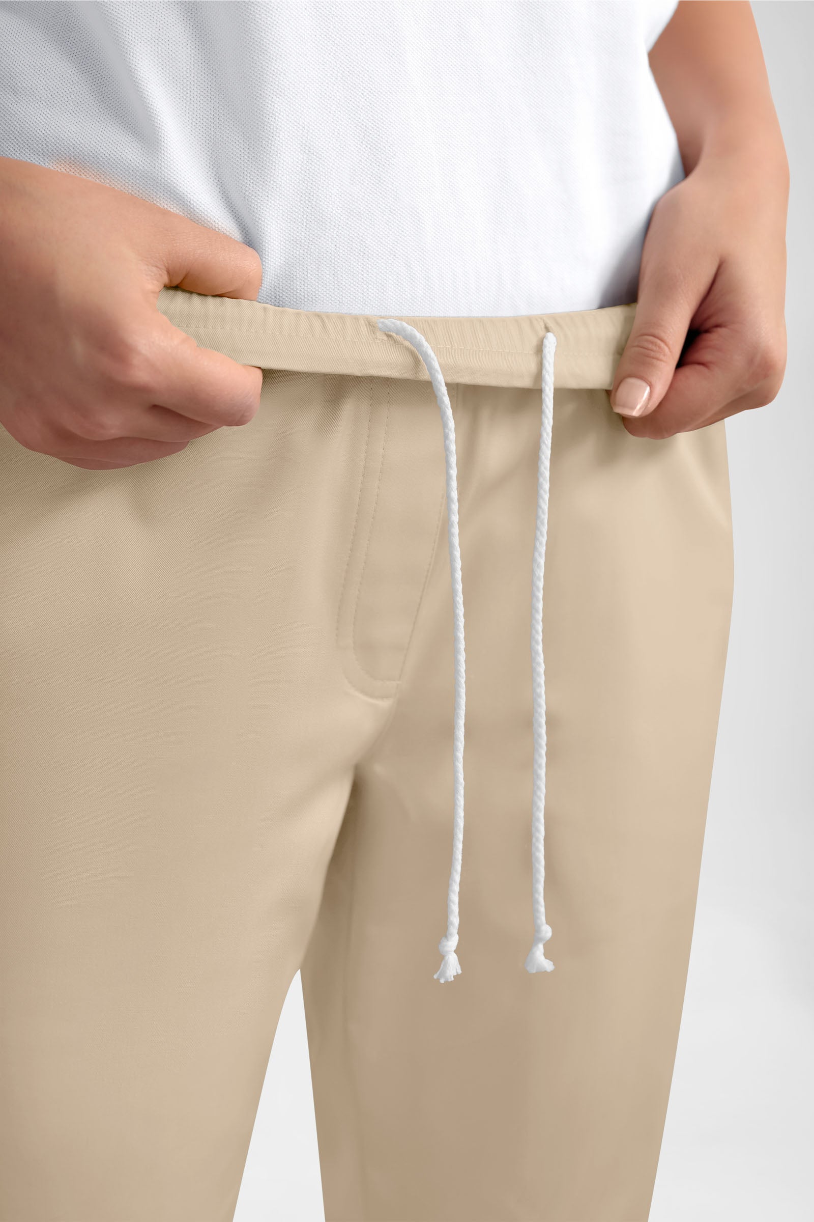 GREEN Stretch broek dames - joggingbroek style zand
